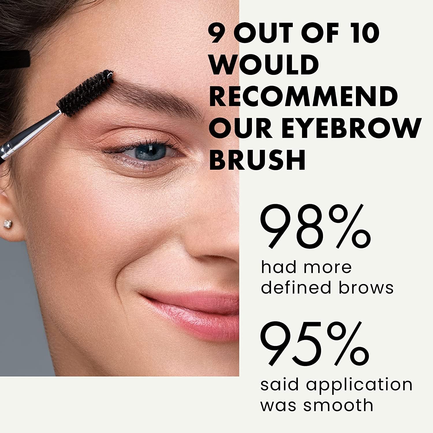 Duo Eye brow Brush, Angled Eyebrow Brush and Spoolie Brush, Eyelash Comb Eyebrow Brush Tool, Angled Brush for Precision Application, Shaping and Blending, Premium Synthetic Bristles - View 4 of 5
