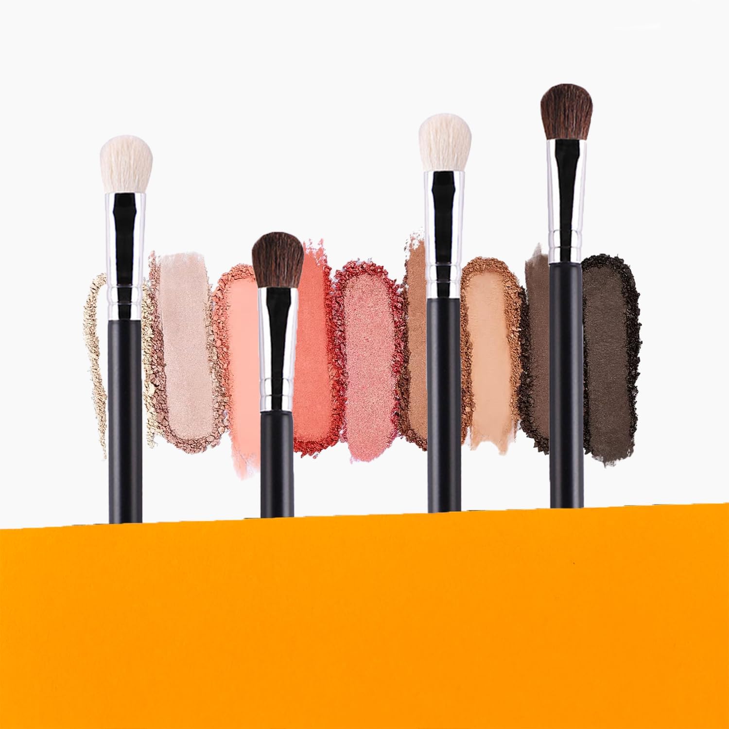 YJUFoar Dual-Ended Eyeshadow Brush, Double-Sided Makeup Brush with Flat Concealer Tip for Eyelids, Eyebrows Eyeliner Soft Hairs Makeup Tool (Black) - View 4 of 6