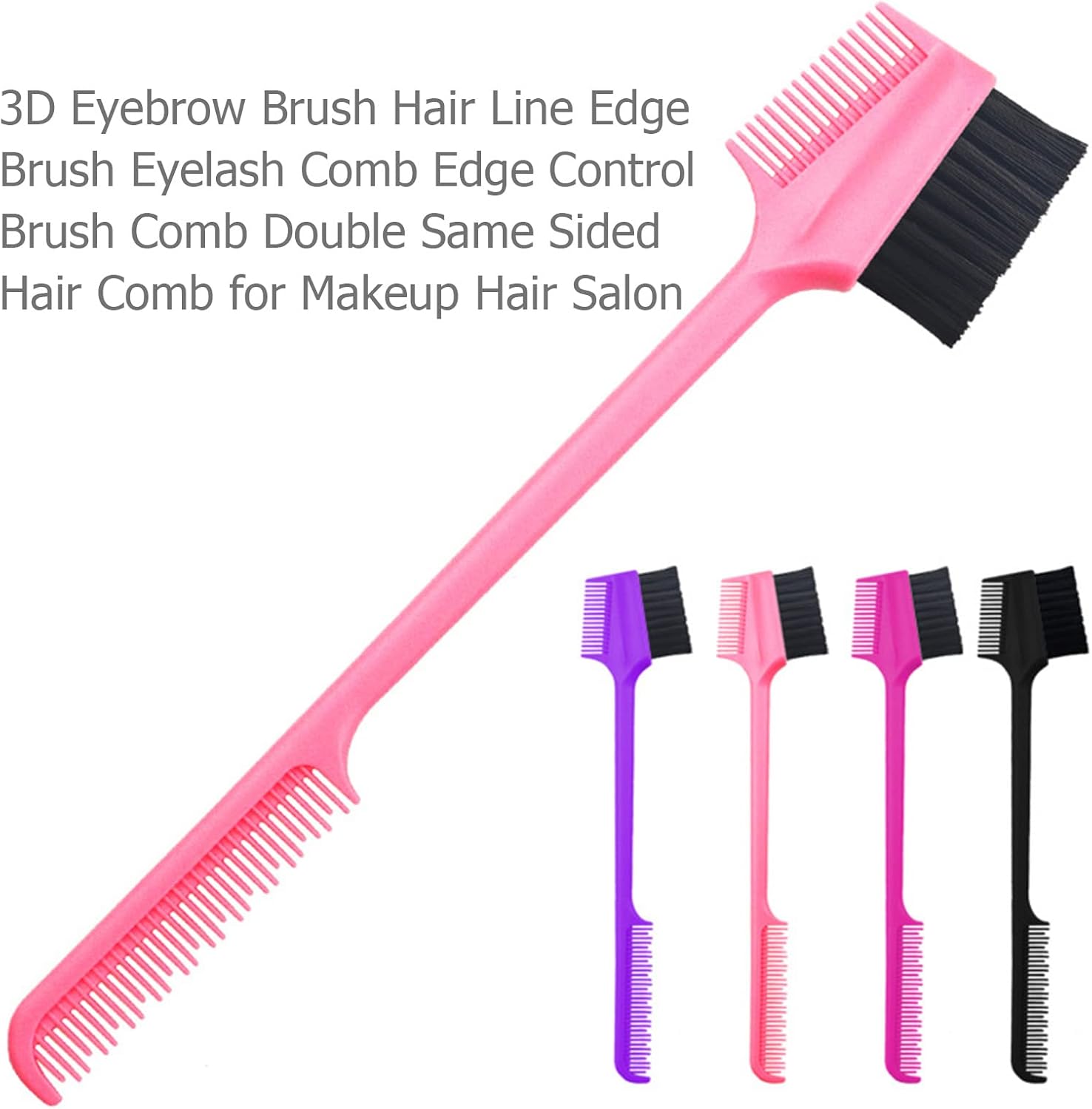 Fawoonu Eyebrow Brush, 1PC 3D Eyebrow Brush Hair Line Edge Brush Eyelash Comb Edge Control Brush Comb Double Same Sided Hair Comb for Makeup Hair Salon - View 4 of 7