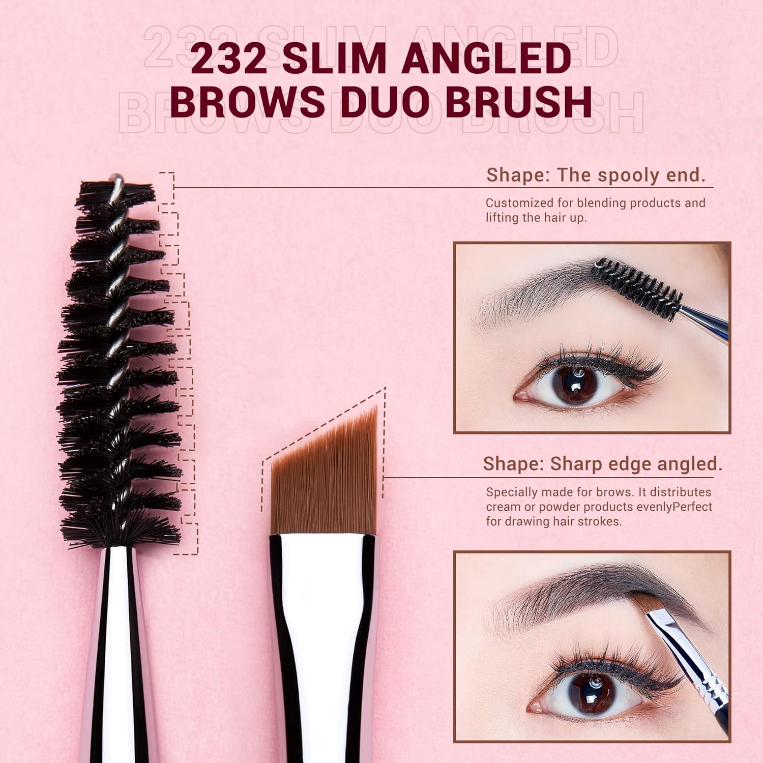 Jessup Brow Brush Set 3Pcs Professional Make Up Brushes Set Premium Black Silver T326 - View 7 of 7