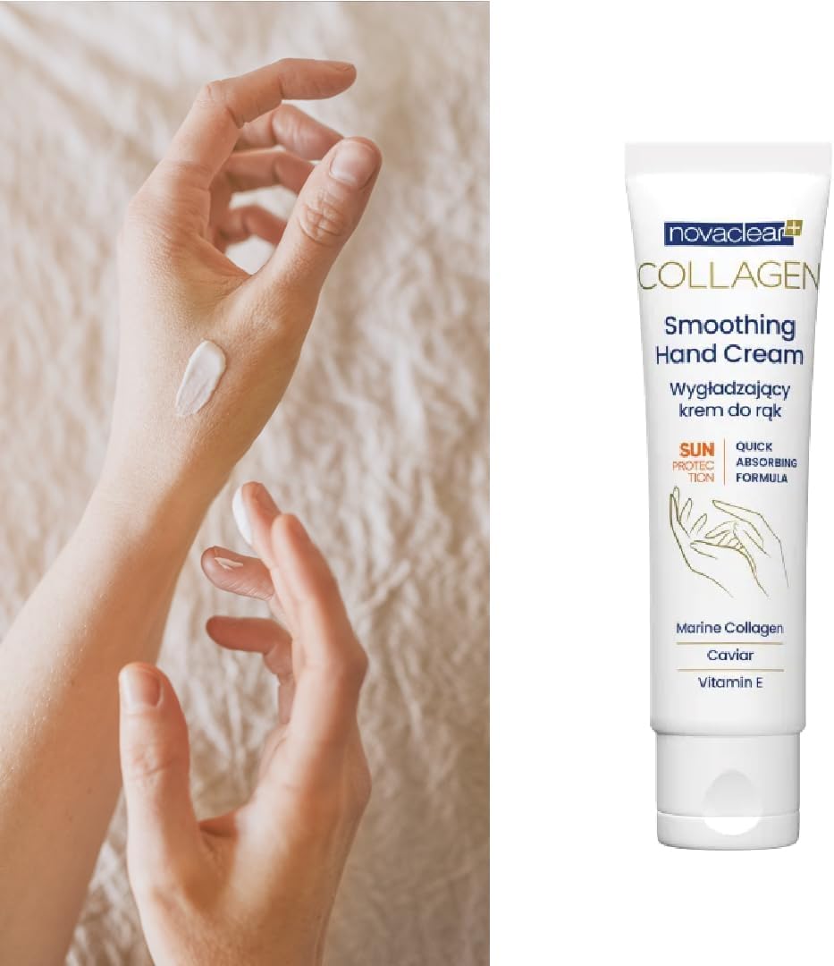 Novaclear Collagen Smoothing Hand Cream – Anti-Aging Hand Moisturizer with Marine Collagen, Caviar Extract & Vitamin E – SPF 10 UV Protection – Fast Absorbing – 50 ML - View 3 of 4
