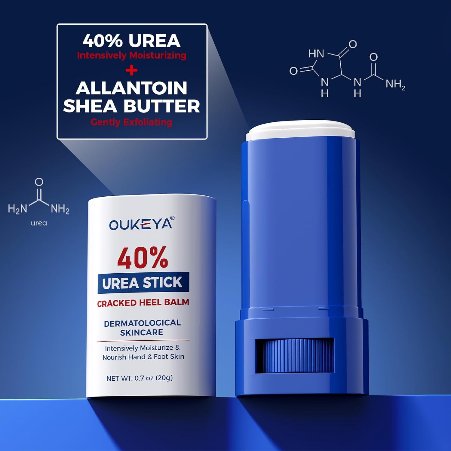 OUKEYA Urea Cream Stick 40 Percent Foot & Hand Cream for Cracked Heels and Dry Skin Deep Moisturizing Callus Remover Nourishes Soften for Women&Men,Maximum Strength - View 5 of 8