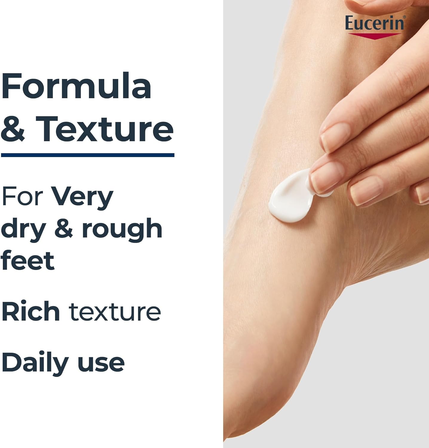 Eucerin UreaRepair Plus 10% Urea Foot Cream with Ceramide, Smoothes Callouses and Thickened Heels, Feet Care for Very Dry, Suitable for Mature & Diabetic Skin, 100ml - View 2 of 7