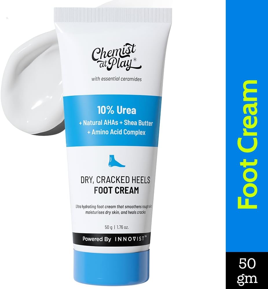 Chemist at Play Foot Cream for Cracked Heels & Diabetic Foot | Up to 24 hours of Moisturization | 10% Urea & Natural AHAs | Nourishment & Hydration | For Dry & Cracked Feet | Lightweight | 50g - View 6 of 6
