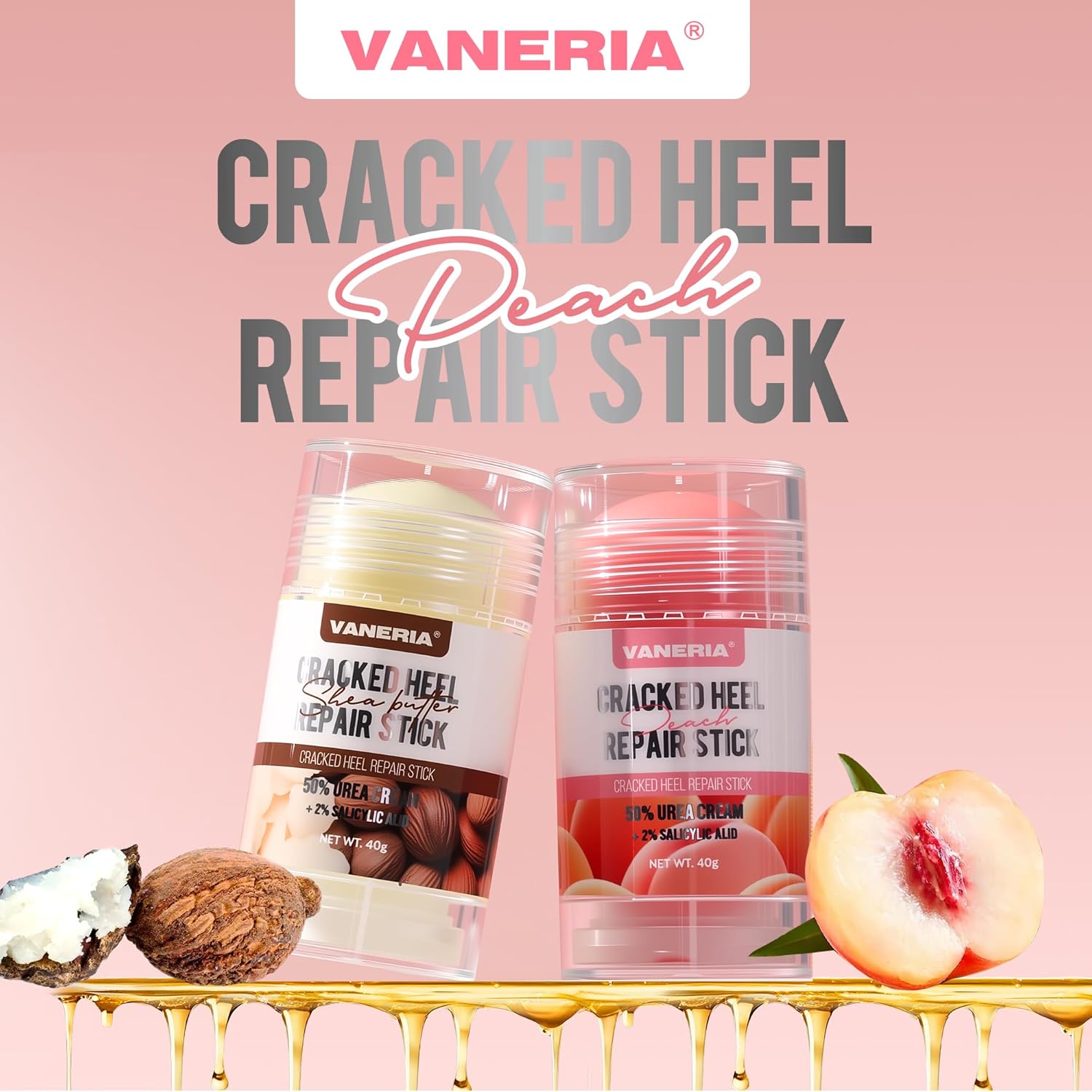 VANERIA Cracked Heel Stick,Heel Balm for Dry Cracked Feet care with Shea Butter & Coconut Oil,Deeply Moisturize & Soften Feet,40g (White) - View 8 of 8