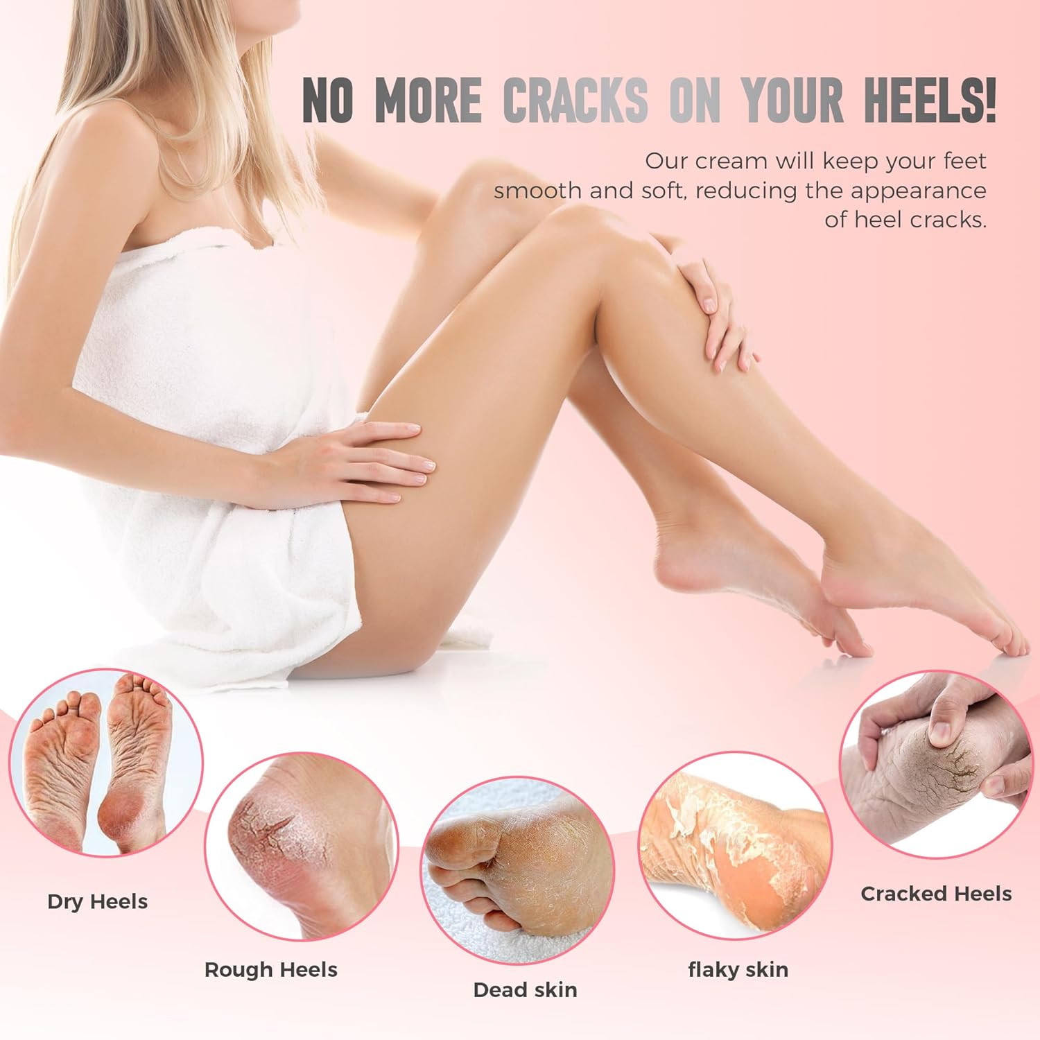 VANERIA Cracked Heel Stick,Heel Balm for Dry Cracked Feet care with Shea Butter & Coconut Oil,Deeply Moisturize & Soften Feet,40g (Pink) - View 2 of 6