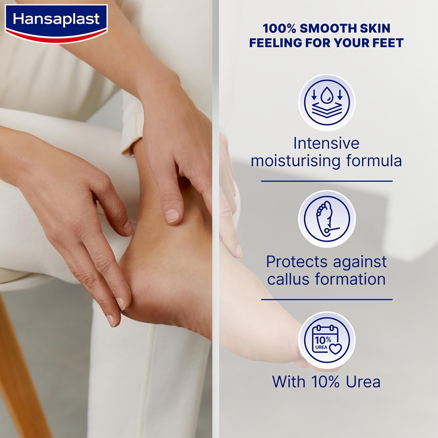 Hansaplast Dry Feet Moisturizing Cream | Intensive Moisturizing | Protects against callus formation | Foot Care | Foot Cream | 10% Urea | 100ml - View 3 of 5