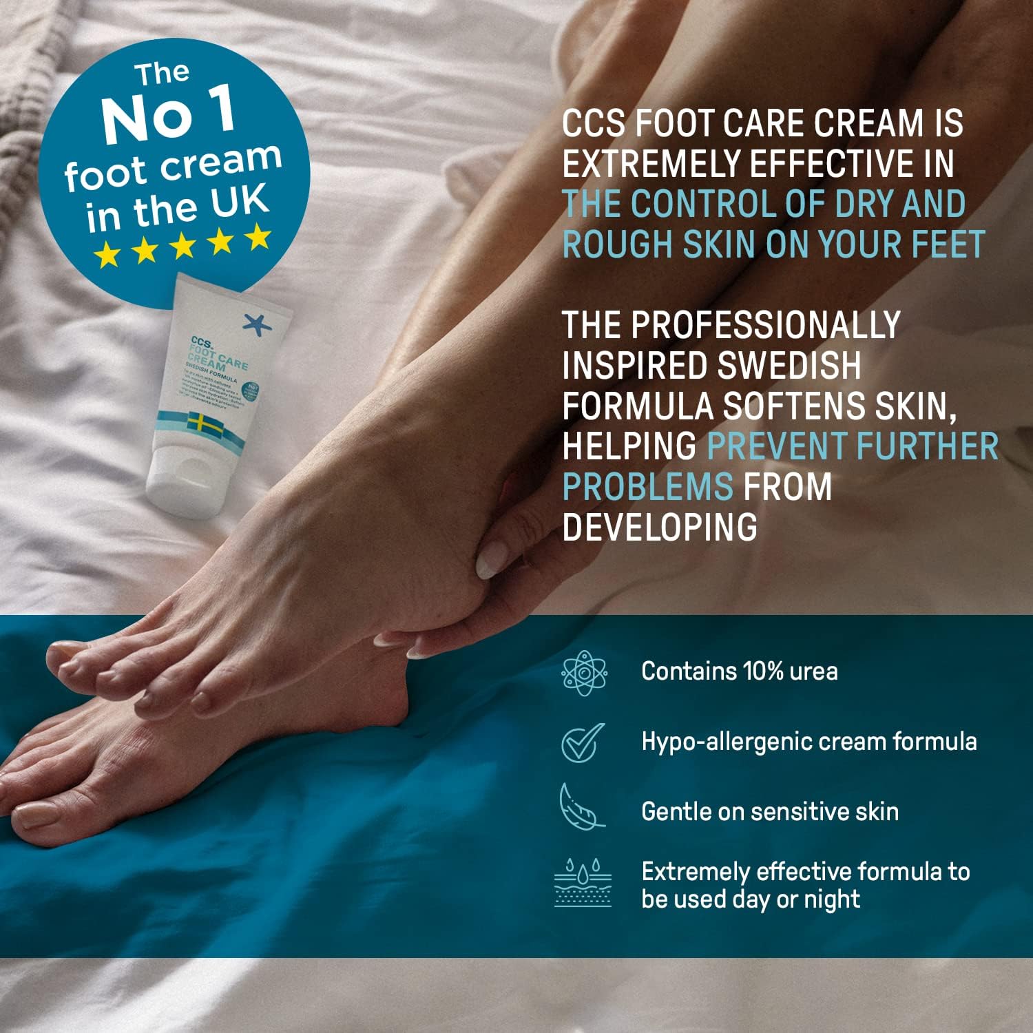 CCS Professional Foot Care Cream, 60 ml, 10 Percent Urea, Softens & Prevents Dry, Rough Skin - View 4 of 4