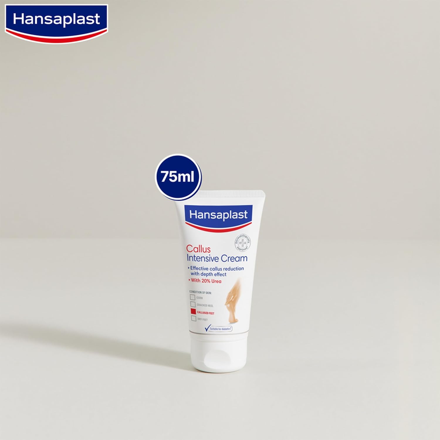 Hansaplast Intensive Callus Cream | Callus Reduction Solution | Very Dry Feet | Noticeable Results | Foot Care | Foot Cream | 20% Urea | 75ml - View 5 of 6