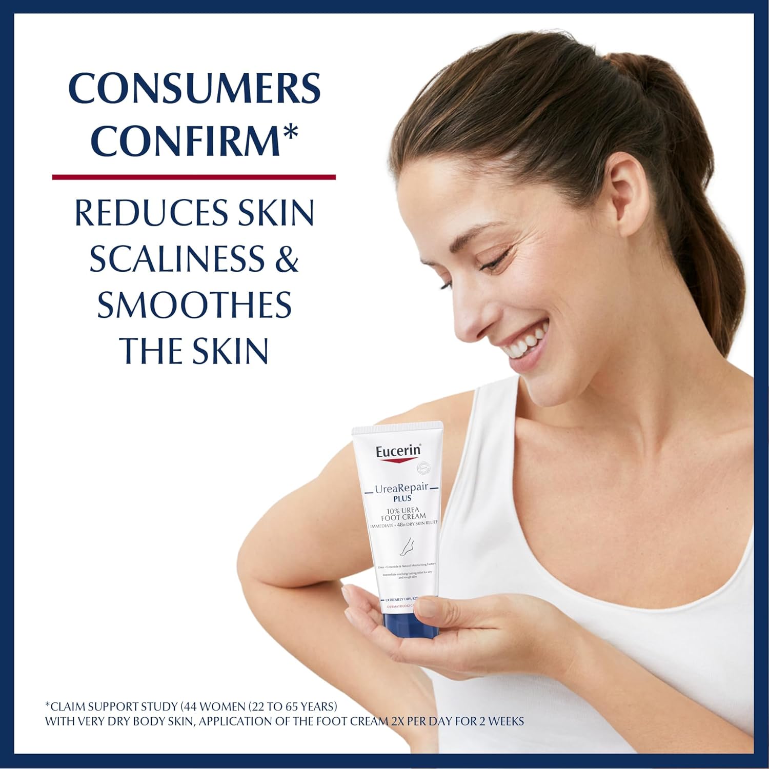 Eucerin UreaRepair Plus 10% Urea Foot Cream with Ceramide, Smoothes Callouses and Thickened Heels, Feet Care for Very Dry Skin, Suitable for Mature & Diabetic Skin, 100ml x 2 - View 6 of 6