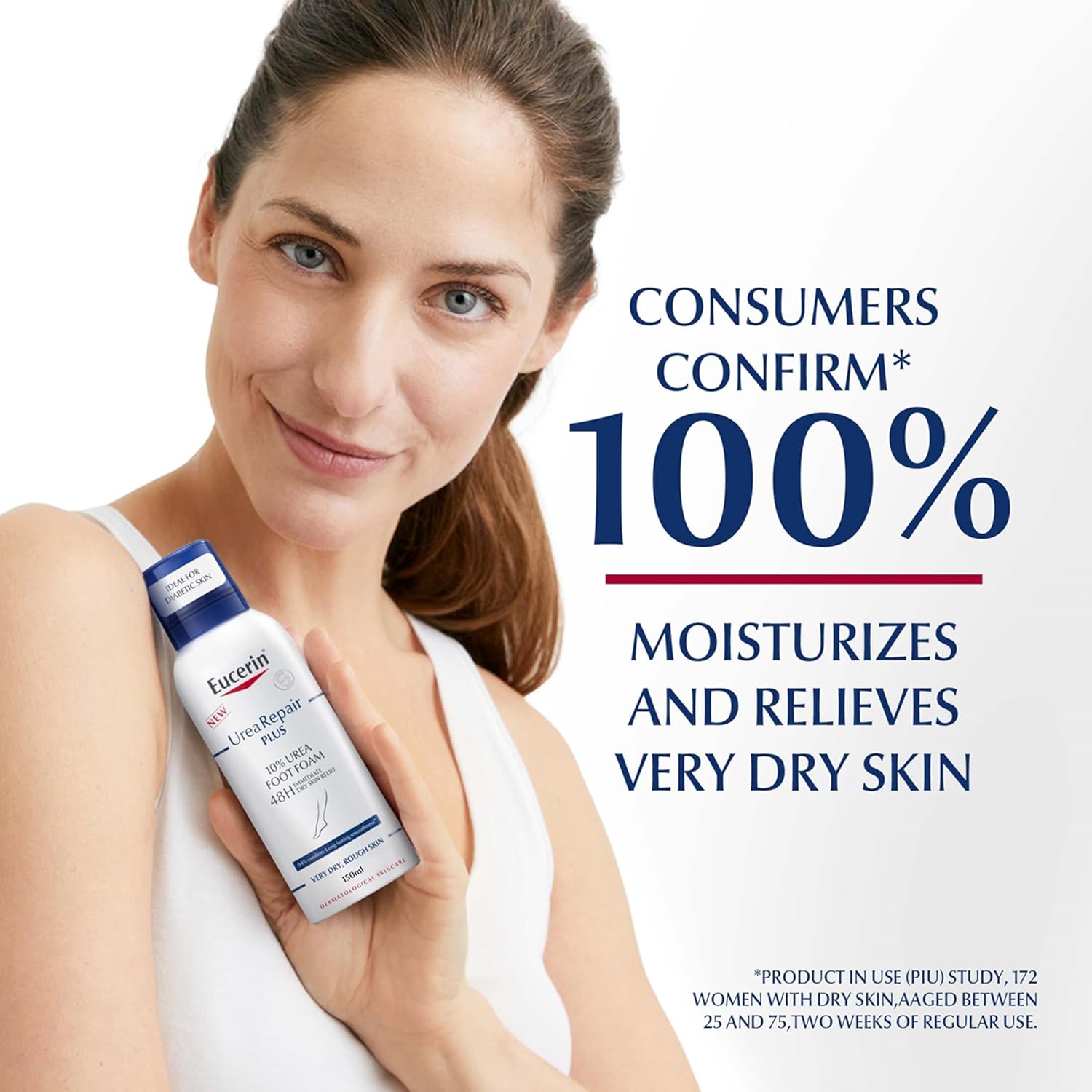 Eucerin UreaRepair Plus 10% Urea Foot Foam with Ceramide, Smoothes Callouses and Thickened Heels, Feet Care for Very Dry Skin, Suitable for Mature & Diabetic Skin, 150ml - View 5 of 5