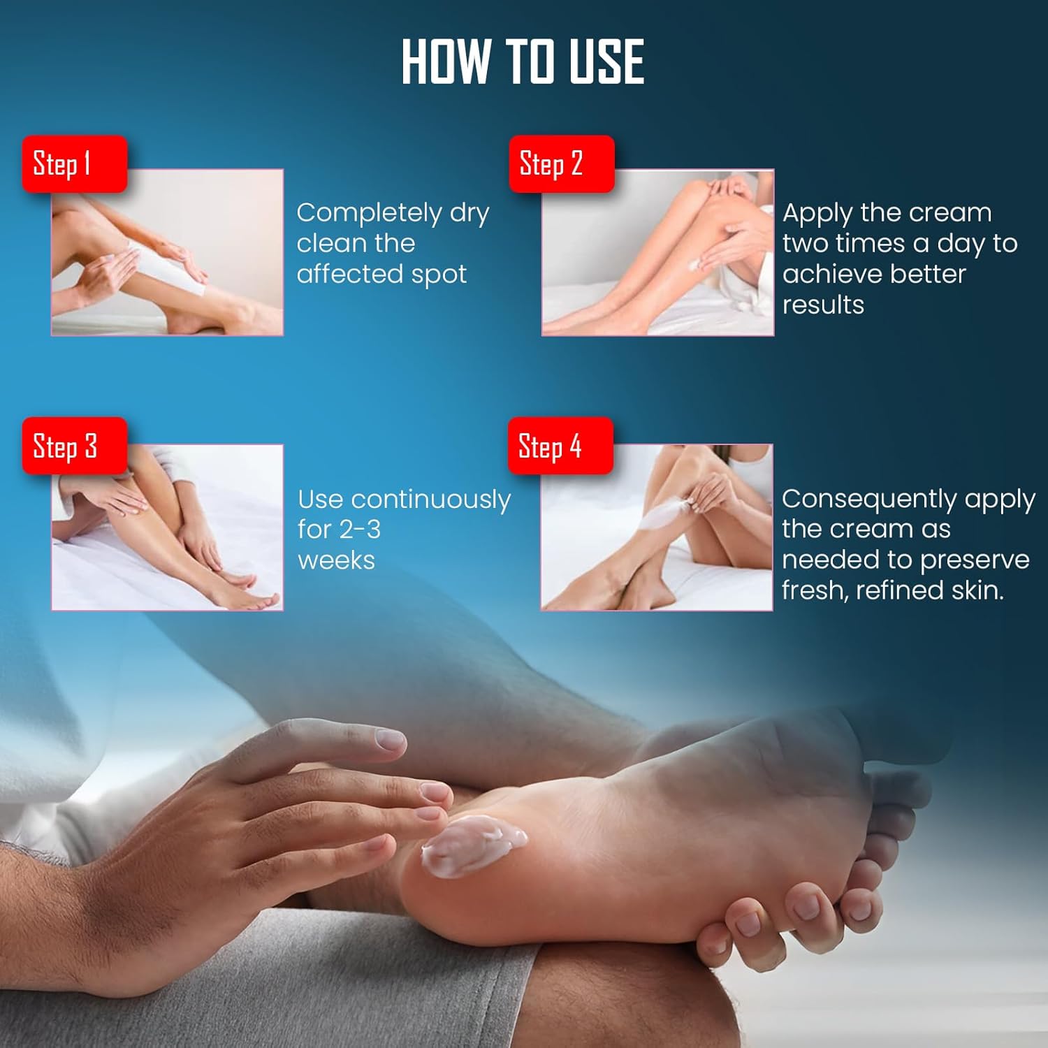 NIKITA.VIVI 2Pcs Urea Cream 42% plus Salicylic Acid 2% (2x150G) for Dry Cracked Feet Heels Elbows Knees, Hands Repair Treatment Lotion, Moisturizes & Removes Calluses Corns Dead Skin & Softens Toenail - View 2 of 5