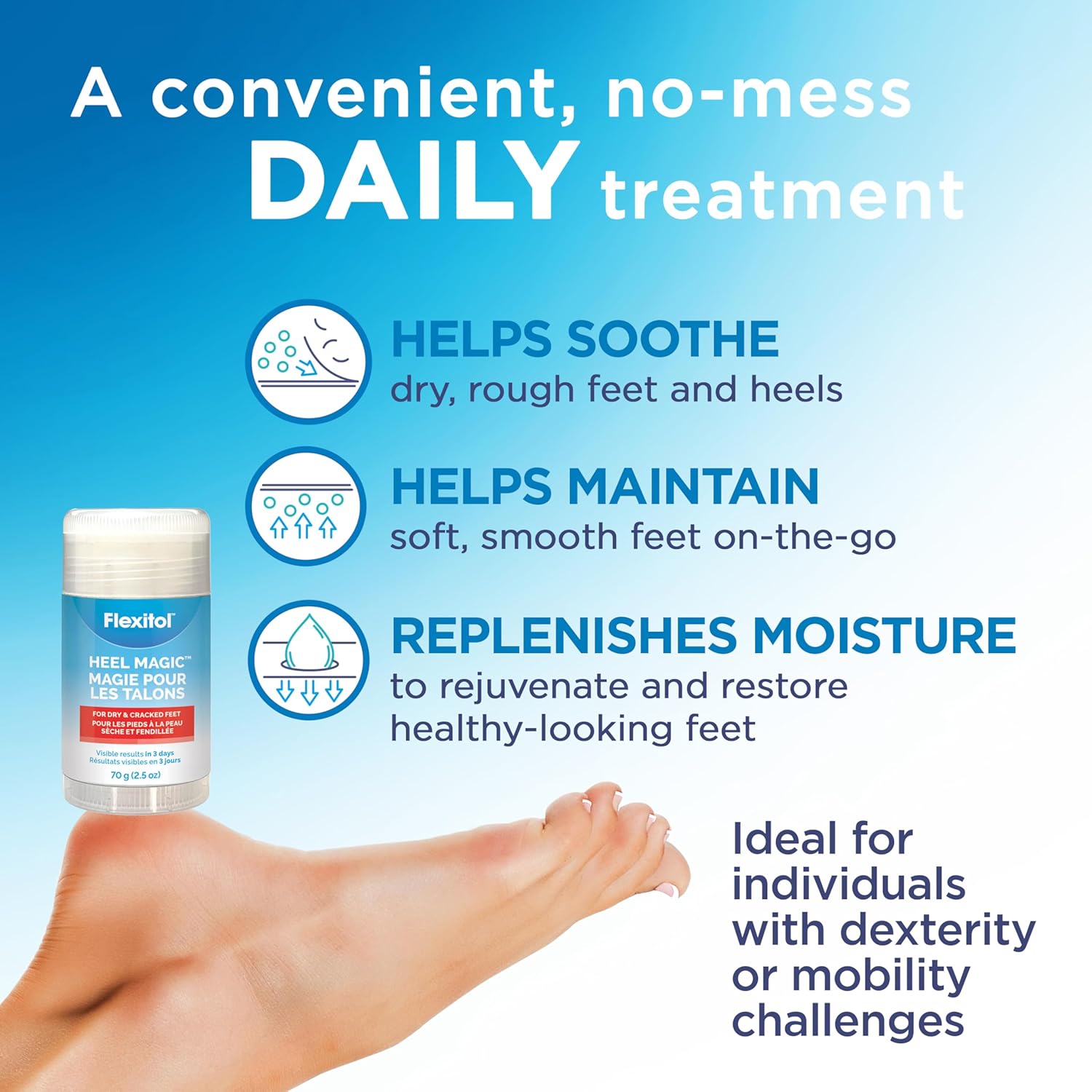 Flexitol Heel Magic For Dry Skin or Rough Heels with Shea Butter & Vitamin E, 2.5 Ounce - View 3 of 6
