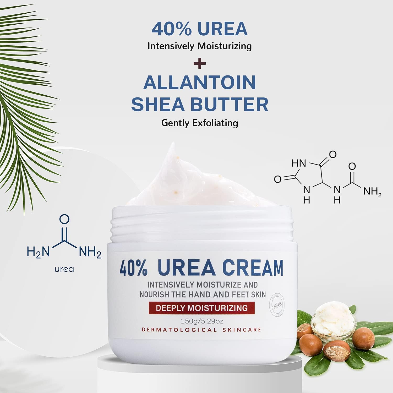 OUKEYA Urea Cream 40 Percent, Urea Foot Cream for Dry Cracked Skin Urea Lotion for Deep Moisturizing, Callus Remover Nourishes Soften, Foot Moisturiser for Women&Men,Maximum Strength 150g (Pack of 2) - View 2 of 5