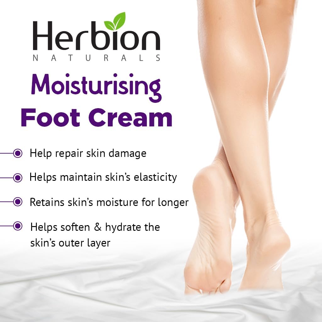 Herbion Naturals Moisturising Foot Cream 100 ml – With Cocoa Butter, Aloe Vera and Peppermint - View 3 of 4