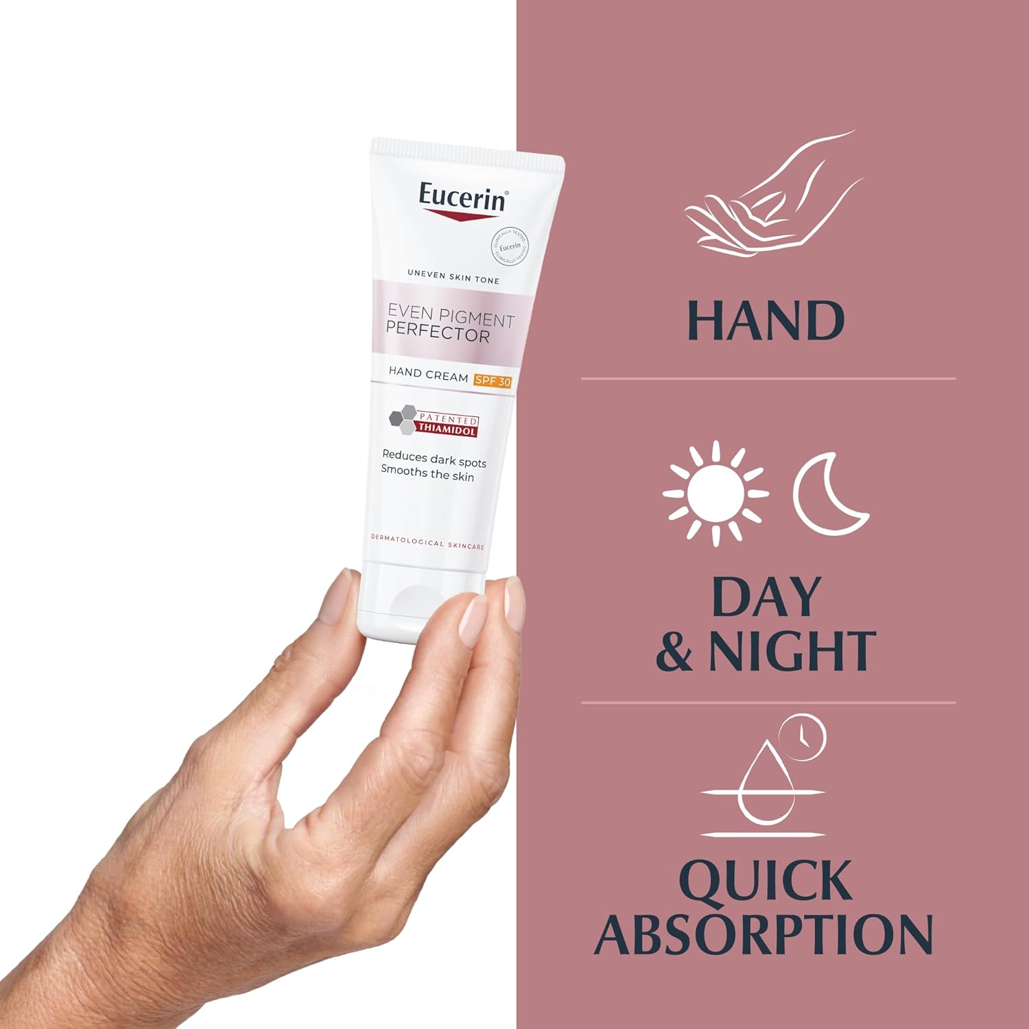 Eucerin Even Pigment Perfector Hand Cream with Thiamidol & Hyaluronic Acid, for Even and Radiant Skin, UVA & UVB Sun Protection SPF30, Moisturizer for All Skin Types, 75ml - View 5 of 6