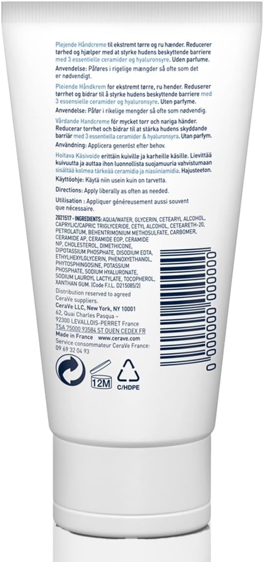 Cerave Therapeutic Hand Cream for Dry Cracked Hands With Hyaluronic Acid 50ml - View 5 of 5