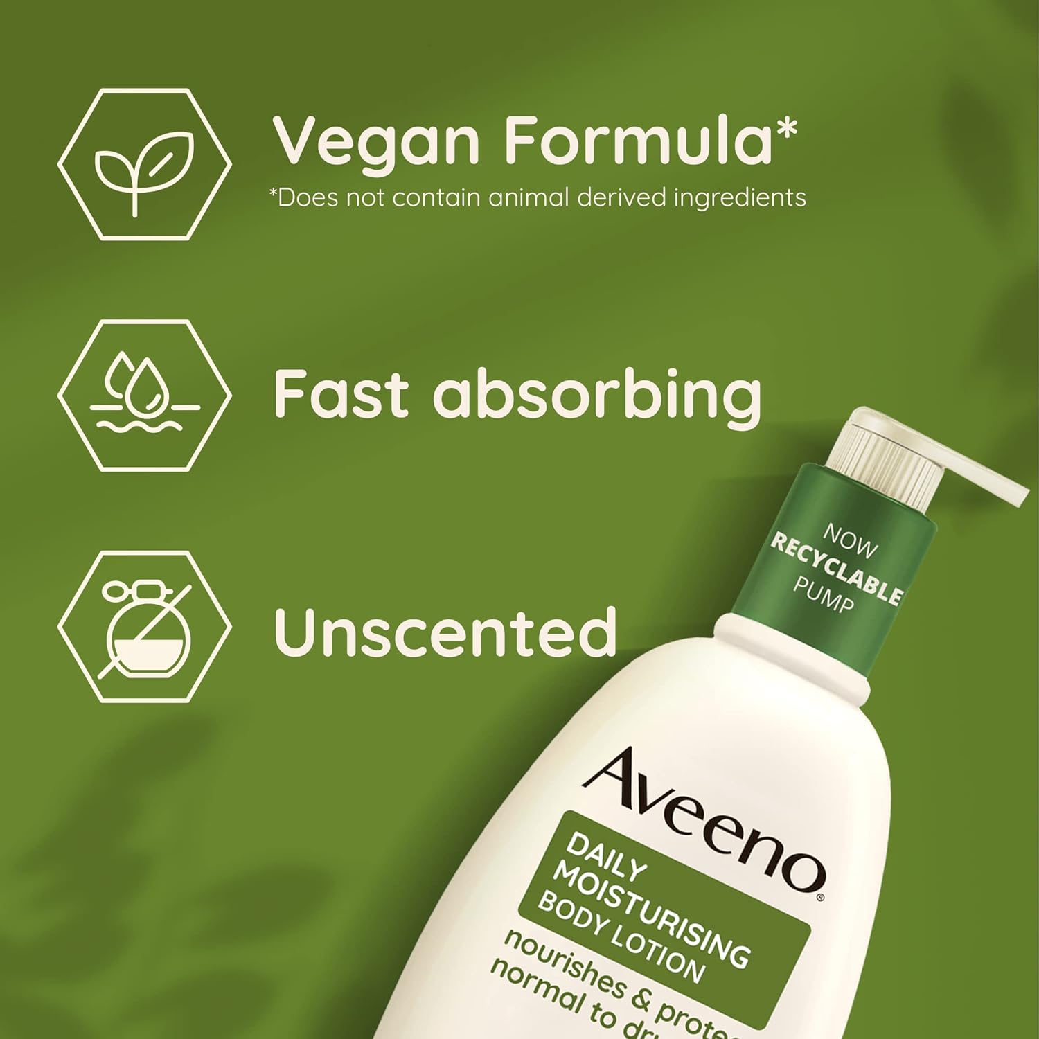 Aveeno Daily Moisturising Body Lotion, With Soothing Oats & Rich Emollients, Suitable For Sensitive Skin, Nourishes and Protects Skin, Fragrance Free, 500ml - View 2 of 6