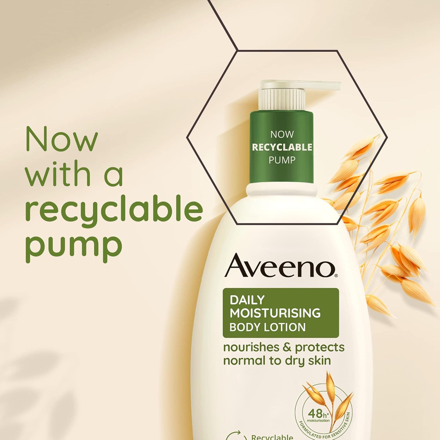 Aveeno Daily Moisturising Body Lotion, With Soothing Oats & Rich Emollients, Suitable For Sensitive Skin, Nourishes and Protects Skin, Fragrance Free, 500ml - View 3 of 6