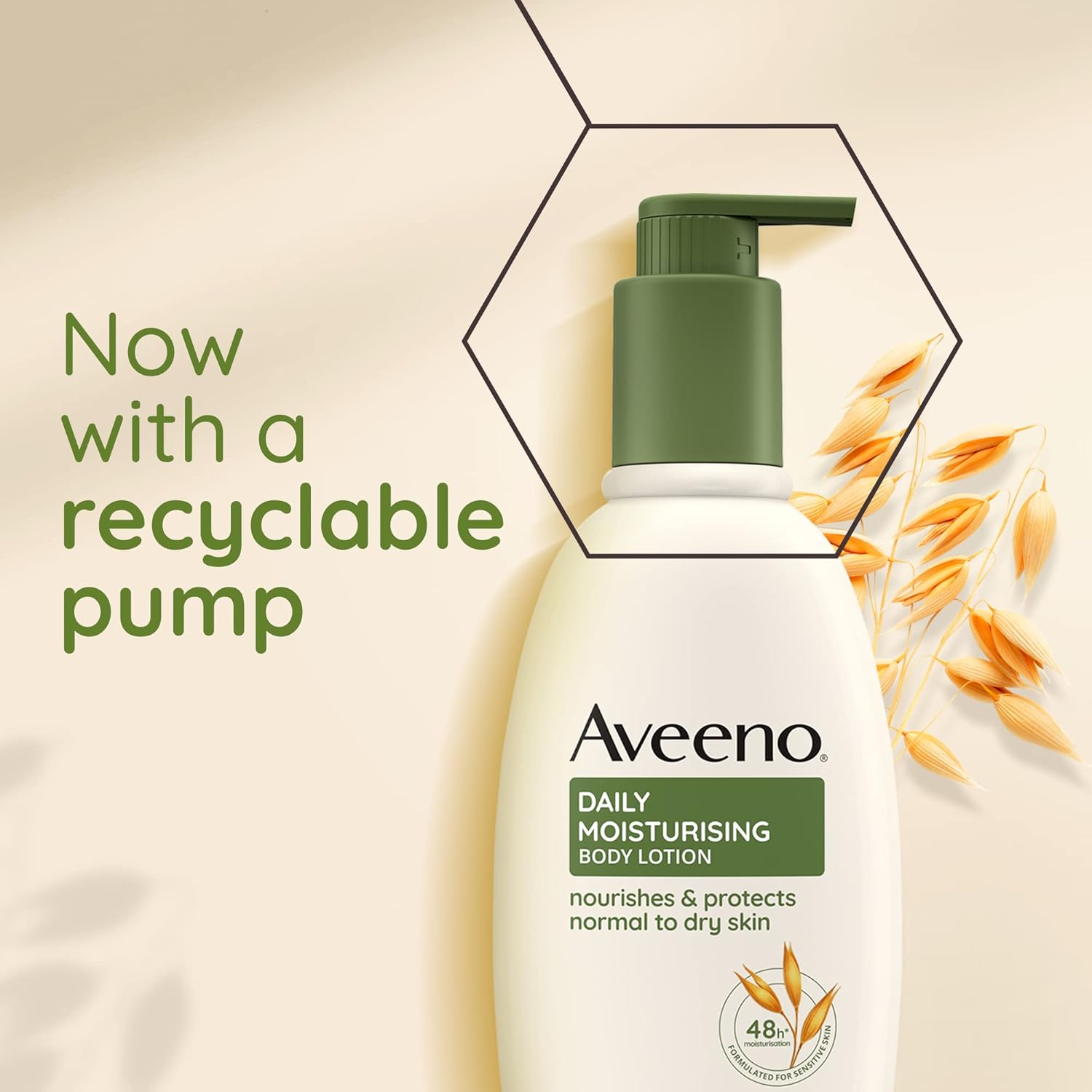Aveeno Daily Moisturising Body Lotion, With Soothing Oats & Rich Emollients, Suitable For Sensitive Skin, Nourishes and Protects Skin, Fragrance Free, 300ml - View 3 of 6
