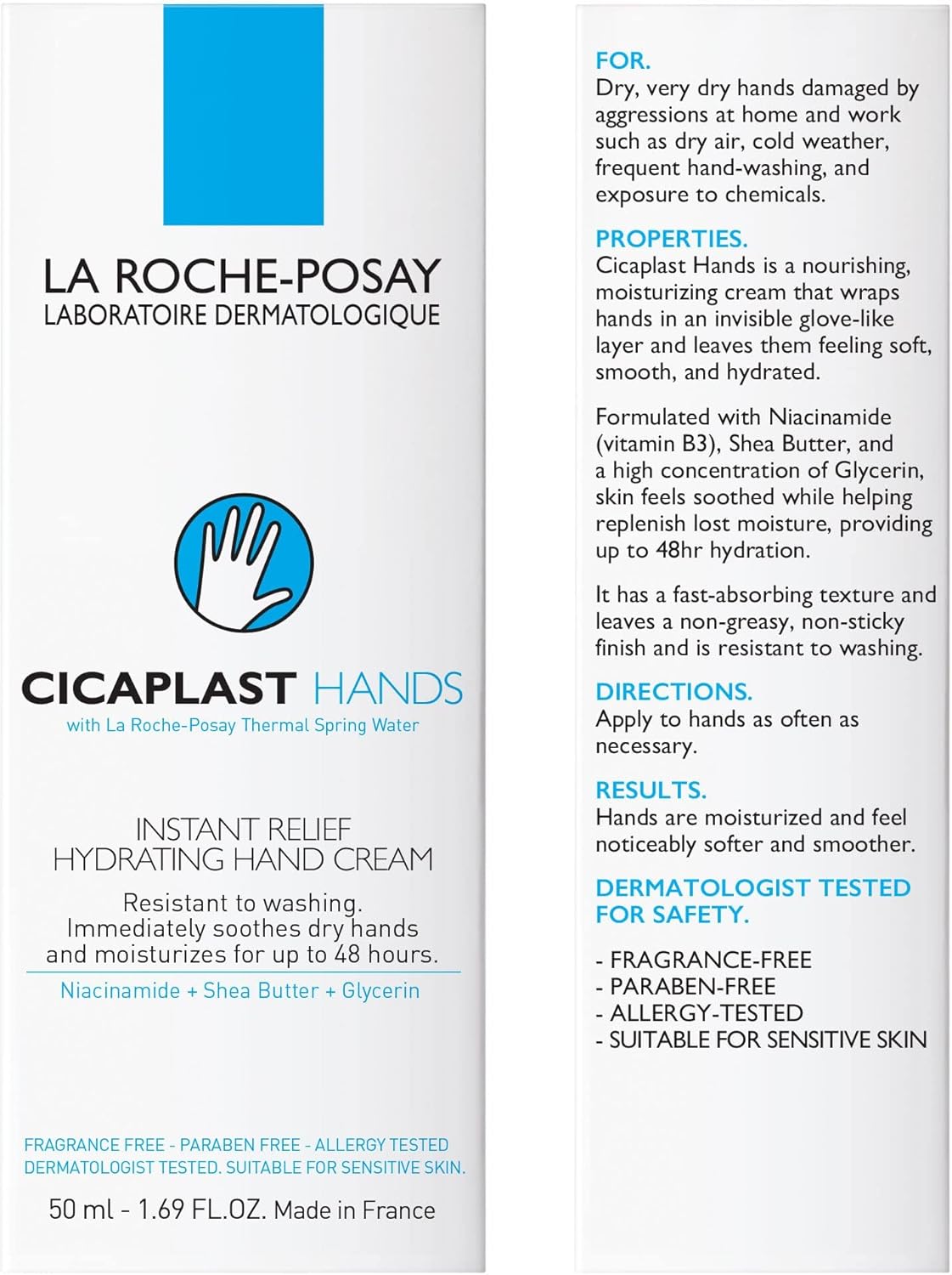 La Roche-Posay Cicaplast Mains Moisturiser for Dry and Damaged Hands 50ml - View 6 of 6