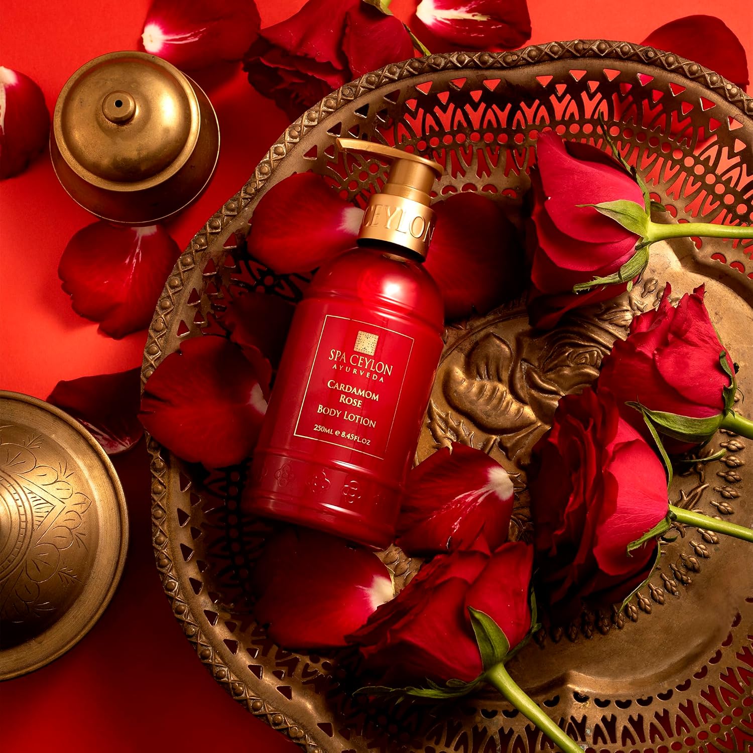 SPA CEYLON Cardamom Rose Hand & Body Lotion | Body Cream with Coconut, Almond & Himalayan Rose | Hydrating & Soothing for All Skin Types | Vegetarian & Ethical - View 2 of 4