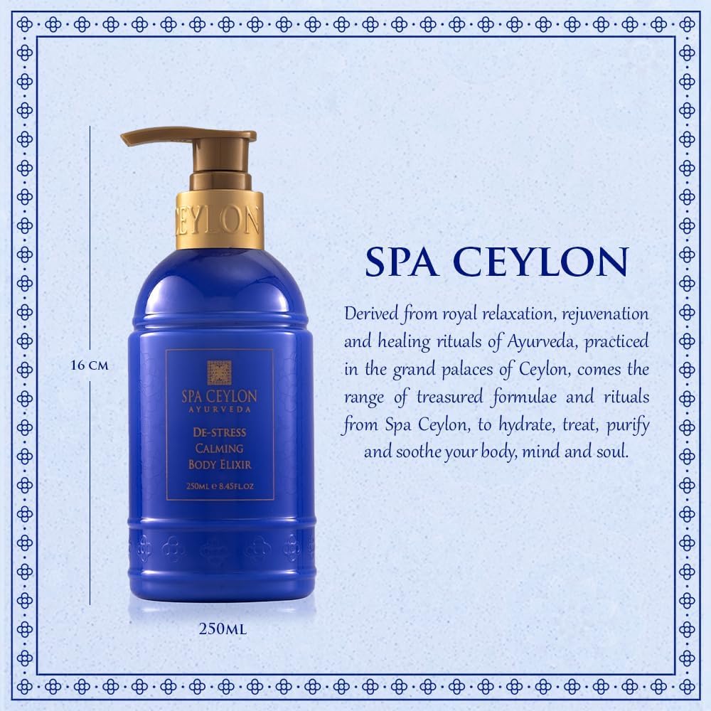 SPA CEYLON DE-STRESS Calming Body Elixir, Ayurvedic body lotion, Hand and Body Lotion, Moisturizing Lotion for all skin types, 250ml - View 4 of 5