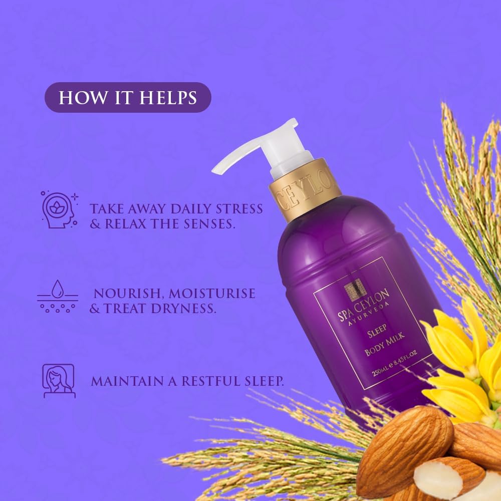 SPA CEYLON SLEEP Body Milk | Pure Lavender & Luxurious Fragrance | Nourishes & Treats Dryness | Suitable for all skin types - View 5 of 6