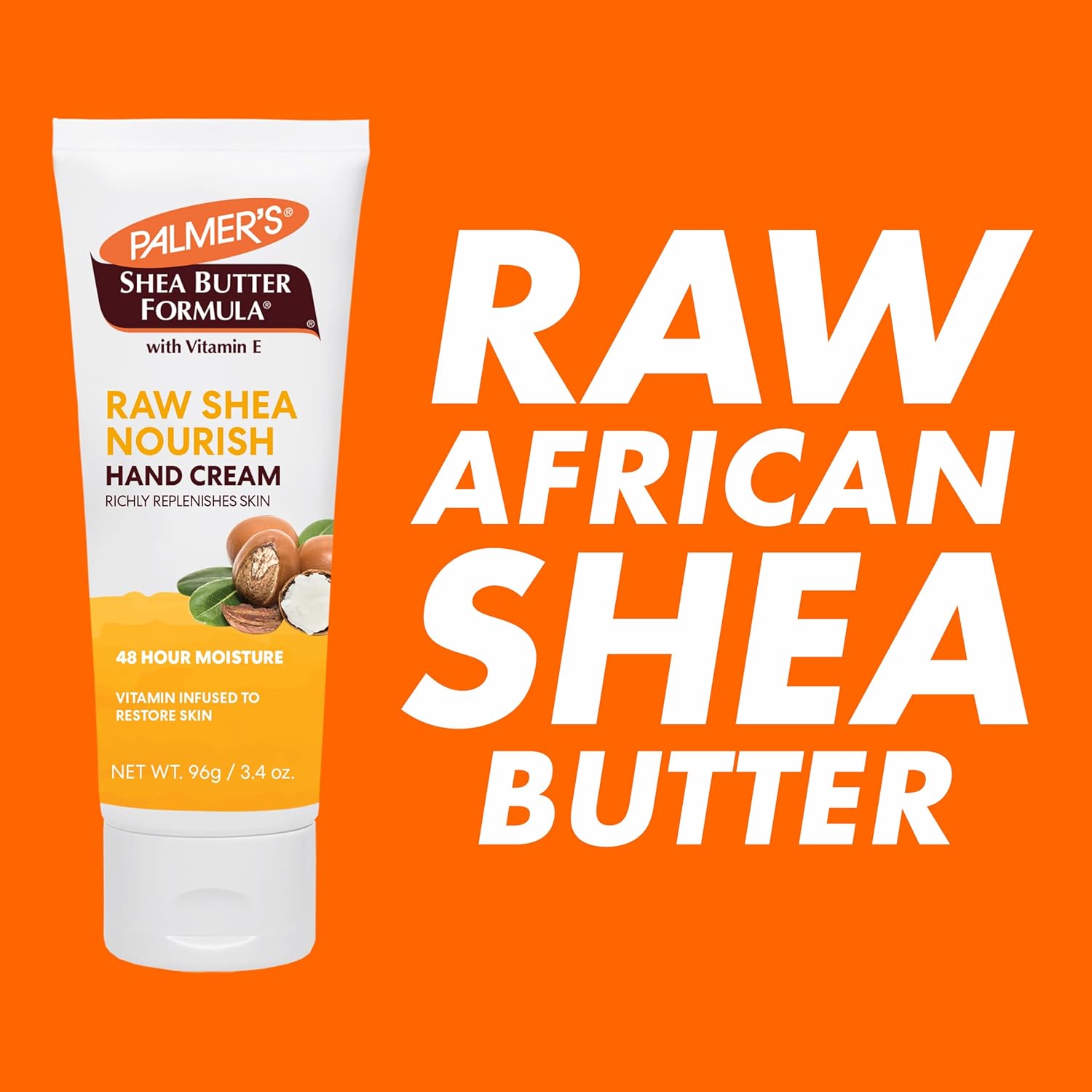 Palmer's Raw Shea Nourish Hand Cream-With Vitamin E-48 Hrs Moisture -Restore Skin-Soothes and nourishes Dry,Cracked Hands-Apply Daily-Free From Parabens,Phthalate & Dyes, Mineral Oil-Unisex-96g - View 5 of 7