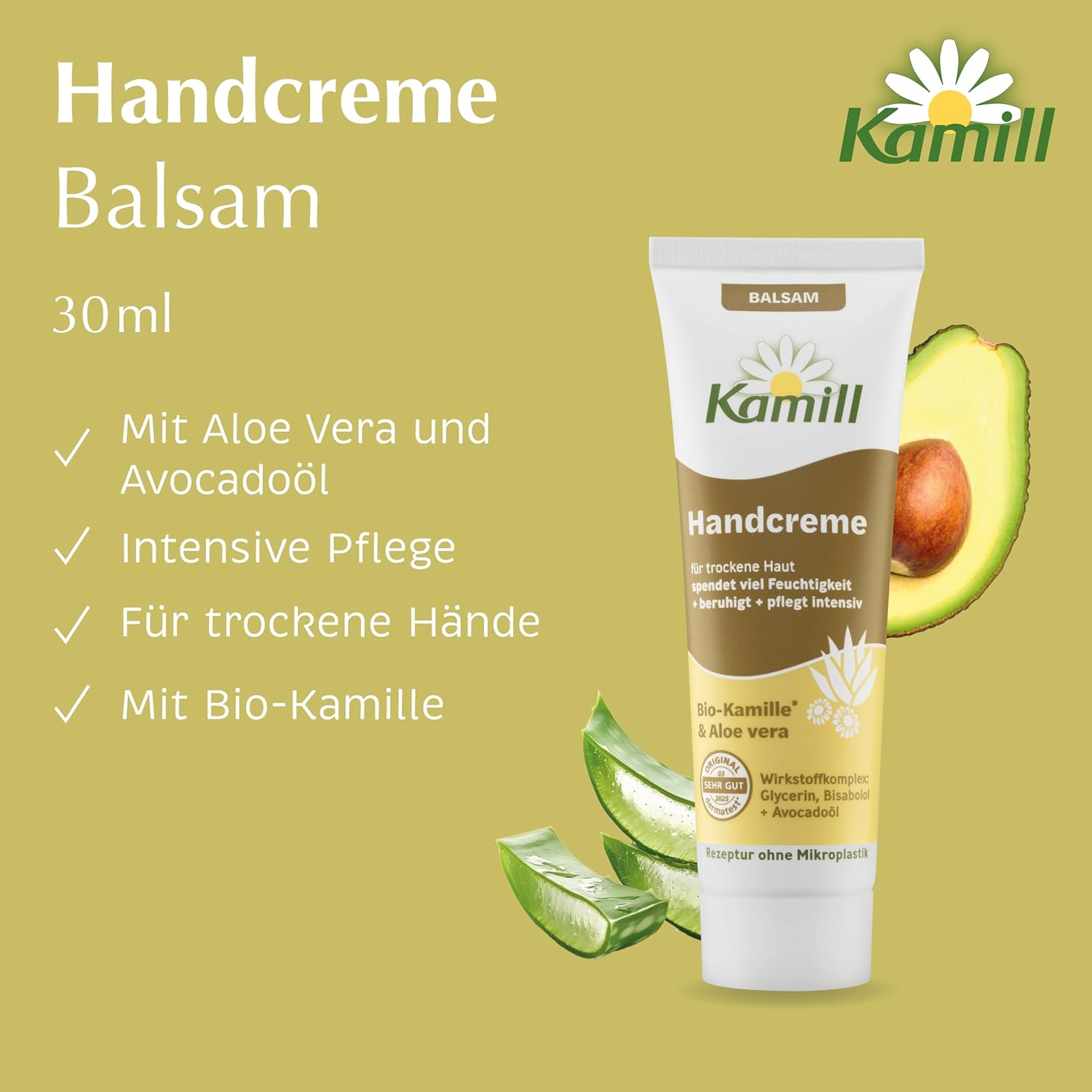 Kamill Hand Cream Balm 30 ml - Vegan Cream - Hand & Nail Care with Organic Chamomile and Travel Size Avocado Oil - Soothing, Repairing & Moisturising - View 5 of 5