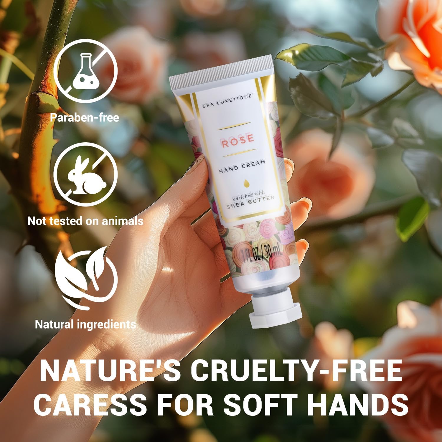 Spa Luxetique Shea Butter 6pc Hand Cream Gift Set, 6 Travel Size (30ml each) Nourishing Hand Cream Set with Natural Aloe and Vitamin E, Suitable For Sensitive Skin, 24-Hour Moisturisation - View 3 of 6