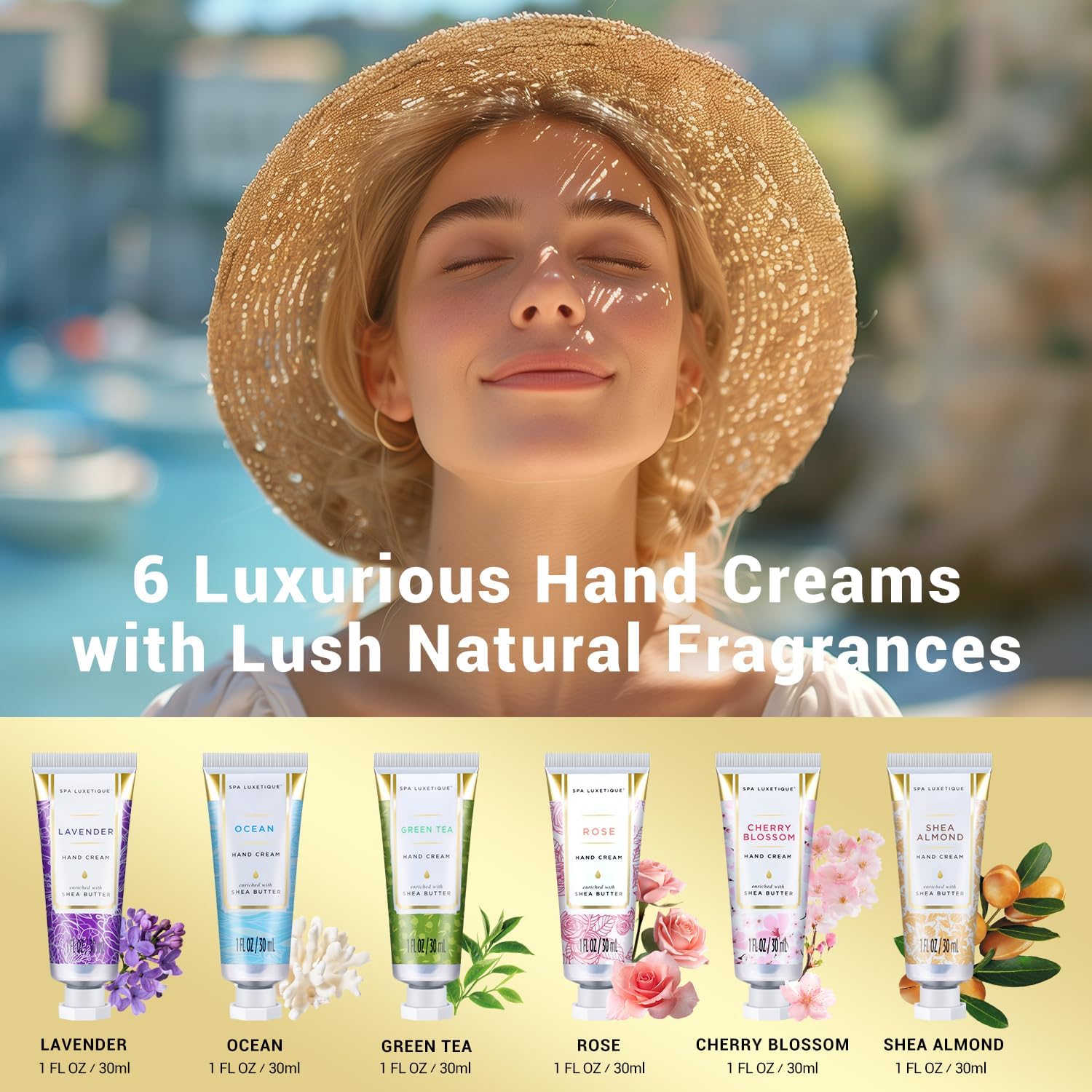 Spa Luxetique Hand Cream Gift Set - Hand Cream Set Gifts for Women Hand Care Gift Sets for Mother’s Day Gifts Moisturiser Hand Cream for Dry Hands with Vitamin E | 6 x 30ml Hand Cream Set - View 6 of 6