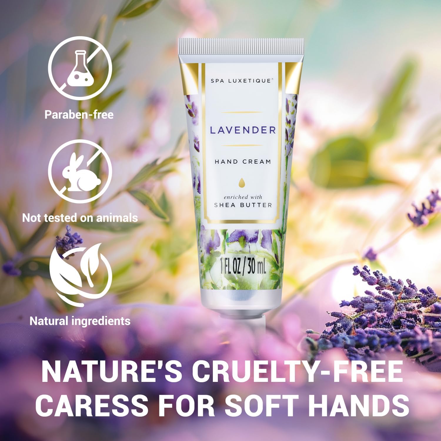 Spa Luxetique Shea Butter Hand Cream Gift Set, Small Moisturizing 6 Travel Size Nourishing Hand Cream Set with Natural Aloe and Vitamin E, Moisturising & Hydrating for Dry Hands - View 4 of 7