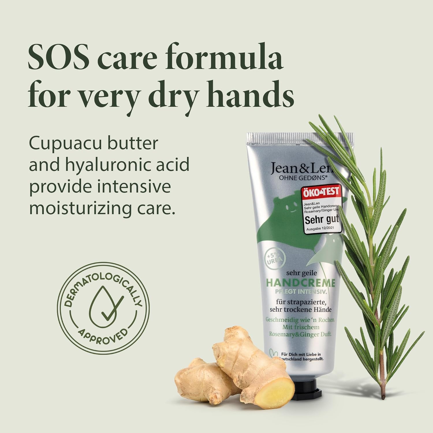 Jean & Len Very cool Urea Rosemary/Ginger Hand Cream 75 ml - View 4 of 5