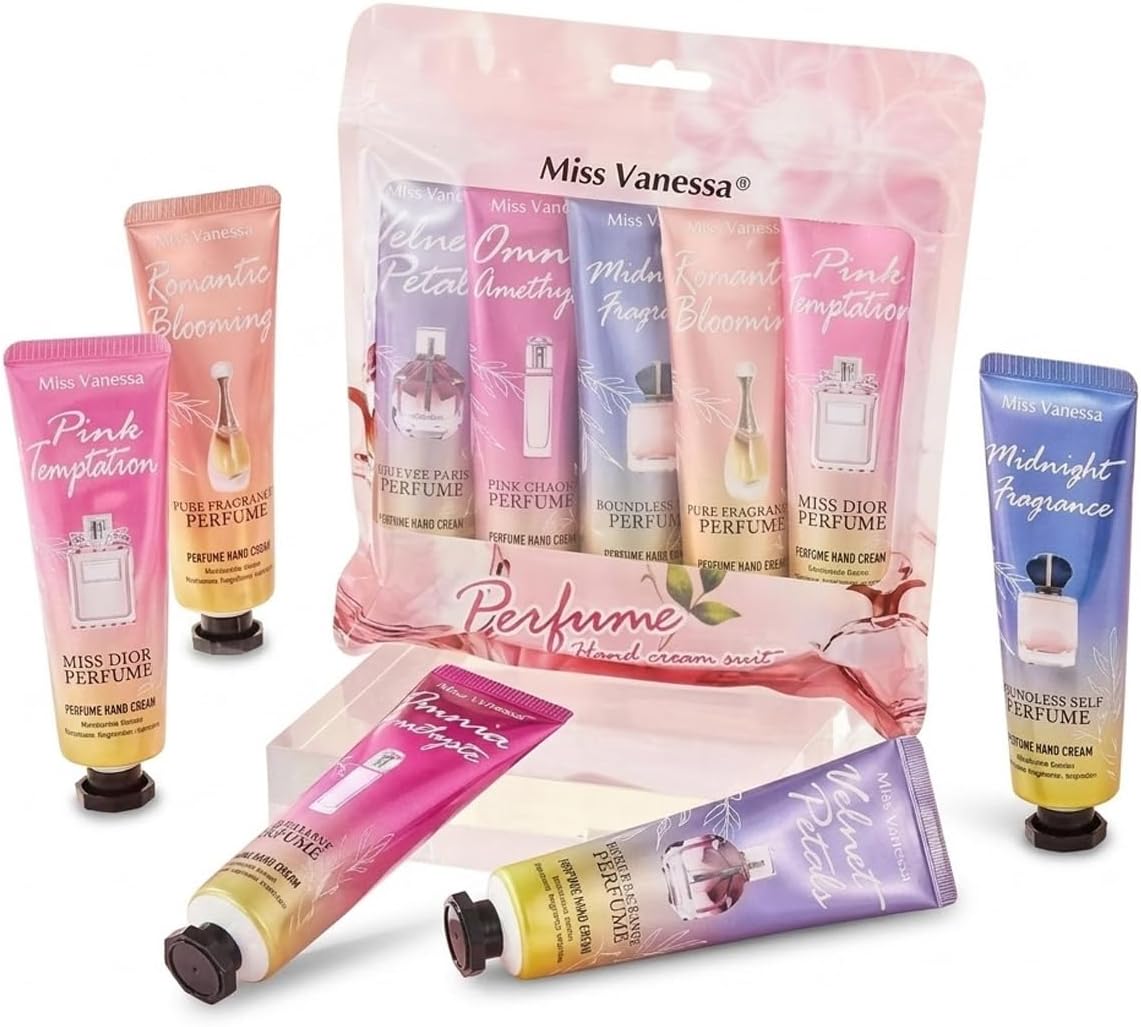 5 Pcs Perfume Hand Cream Gift Set for Women Deeply Moisturizing Long Lasting Fragrance Scented Hand Lotion Travel Size 30g Non-Greasy (1 Set (5 Tubes)) - View 4 of 4