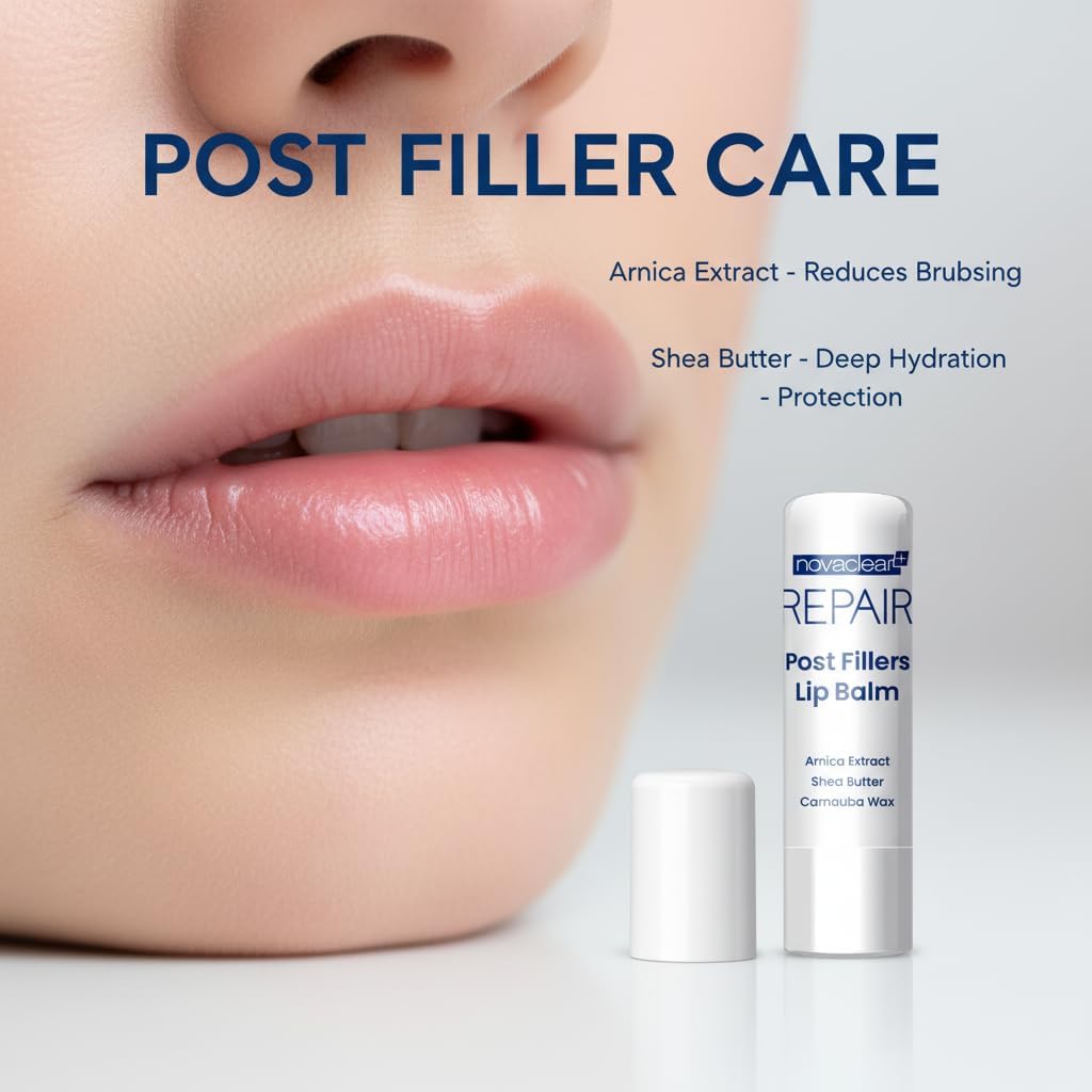 Novaclear Post Fillers Lip Balm for Bruising & Swelling – Post Lip Treatment Balm with Arnica Extract, Shea Butter & Carnauba Wax – Soothing & Moisturizing Lip Care – 4.9g - View 2 of 7