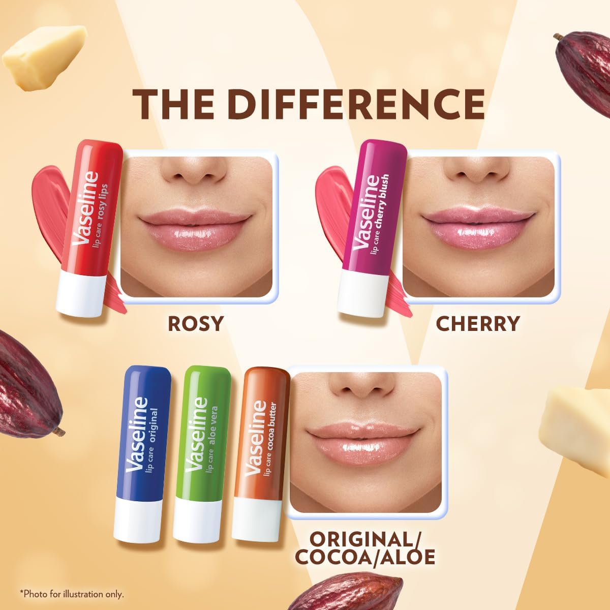 Vaseline Lip Therapy Cocoa Butter Lip Balm With Pure Jelly |Cocoa Butter & Shea Butter For Soft & Glowing Lips |Nourishes & Protects Lips | Non-greasy Lip Moisturizer for Naturally Tinted Lips |4.8 gm - View 2 of 7