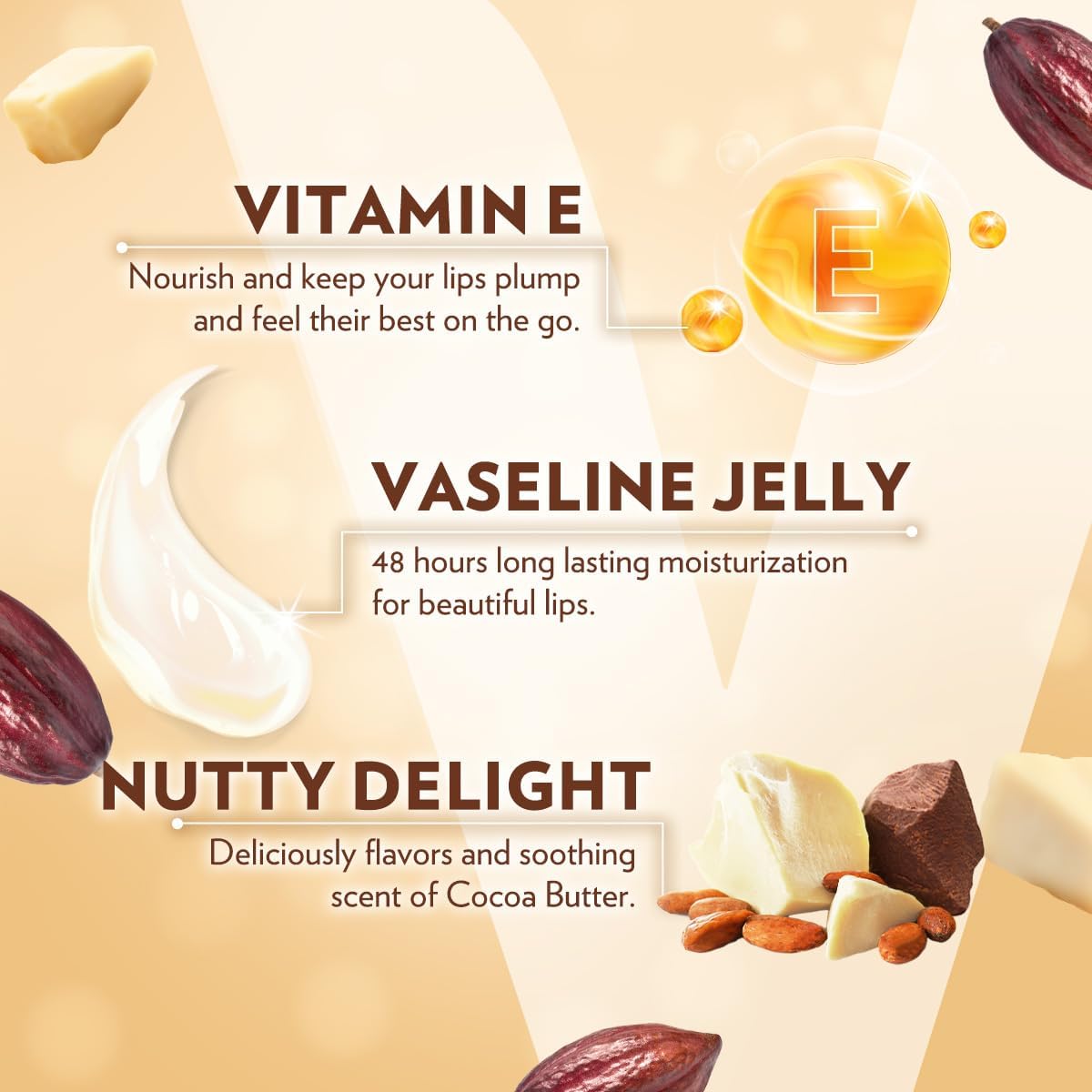 Vaseline Lip Therapy Cocoa Butter Lip Balm With Pure Jelly |Cocoa Butter & Shea Butter For Soft & Glowing Lips |Nourishes & Protects Lips | Non-greasy Lip Moisturizer for Naturally Tinted Lips |4.8 gm - View 4 of 7