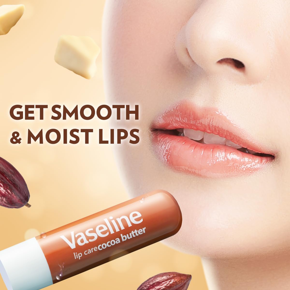 Vaseline Lip Therapy Cocoa Butter Lip Balm With Pure Jelly |Cocoa Butter & Shea Butter For Soft & Glowing Lips |Nourishes & Protects Lips | Non-greasy Lip Moisturizer for Naturally Tinted Lips |4.8 gm - View 5 of 7