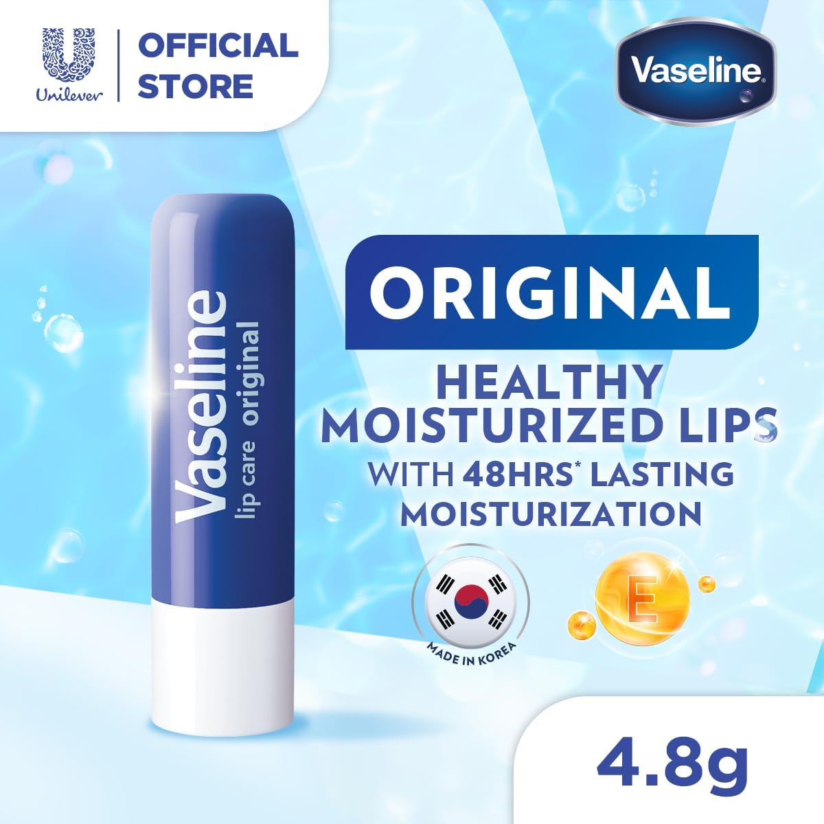 Vaseline Lip Therapy Original Lip Balm With Pure Jelly & Vitamin E For Soft & Glossy Lips | Nourishes & Protects Lips | Non-greasy Lip Moisturizer for Naturally Tinted Lips | 4.8 gm - View 6 of 6