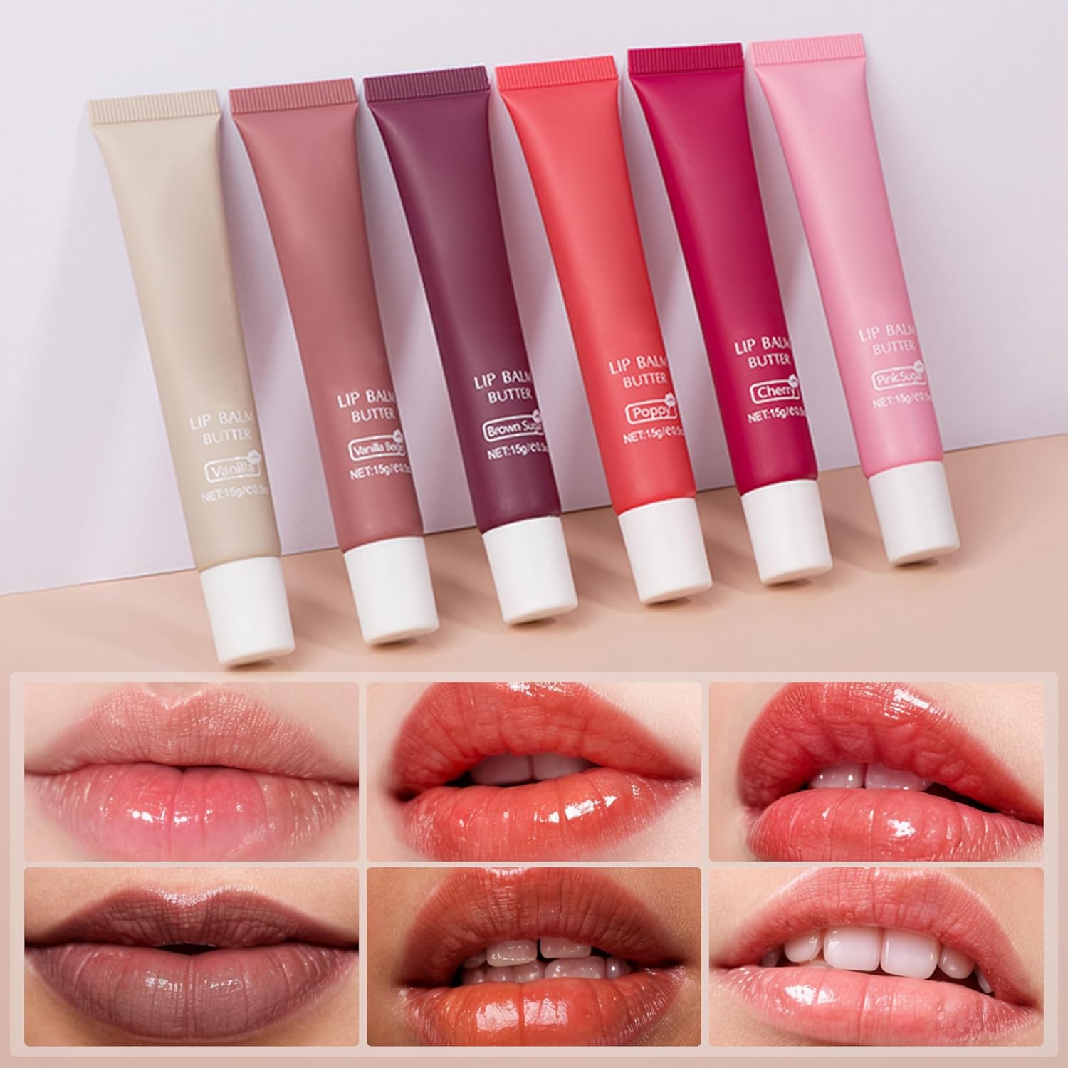 VRAIKO 2-in-1 Silky Lip Butter Balm & Lip Gloss, Hydration with Shea & Olive Oil Blend, Non-Sticky Moisture for Chapped Lips, Natural Ingredients (6 Colors) - View 5 of 5