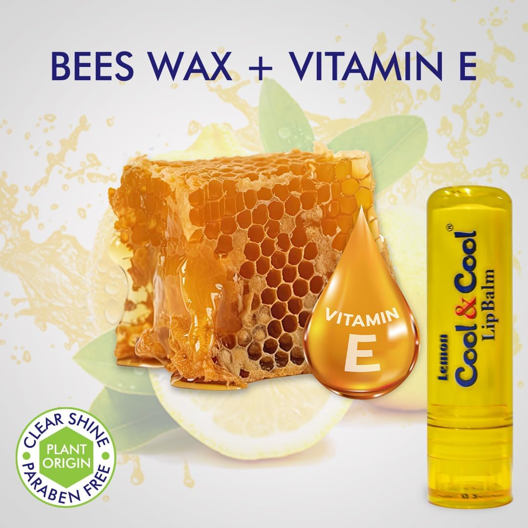 Cool & Cool Lemon Lip Balm - Intense Nutrition,Bees Wax,Vitamin-E,Shea Butter, Mineral Oil Free,Made In Germany - 4.6g - View 2 of 5