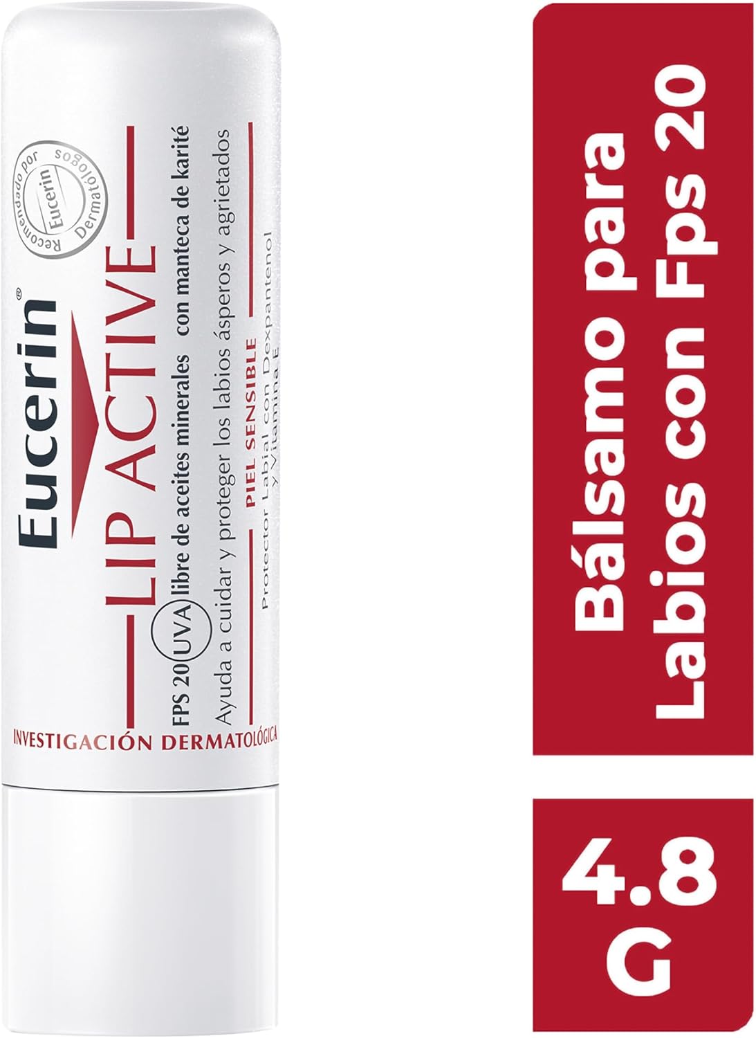 Eucerin pH5 Lip Active Balm with Dexpanthenol and Vitamin E, Lip Care for Rough Lips, UVA & UVB Protection, SPF 20, Soothes, Moisturizes and Protects, for Dry & Dehydrated Lips,4.8g - View 6 of 6
