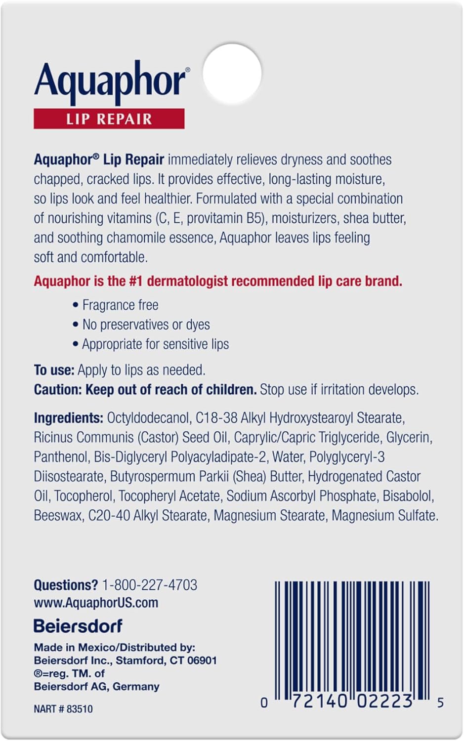 Aquaphor Lip Repair Tubes, Lip Ointment for Chapped Lips, Moisturizing Lip Balm, Two 0.35 ounce tubes - View 3 of 7