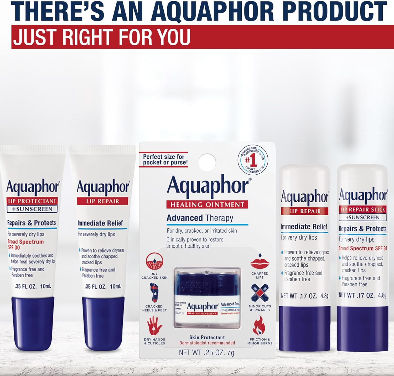 Aquaphor Lip Repair Tubes, Lip Ointment for Chapped Lips, Moisturizing Lip Balm, Two 0.35 ounce tubes - View 4 of 7