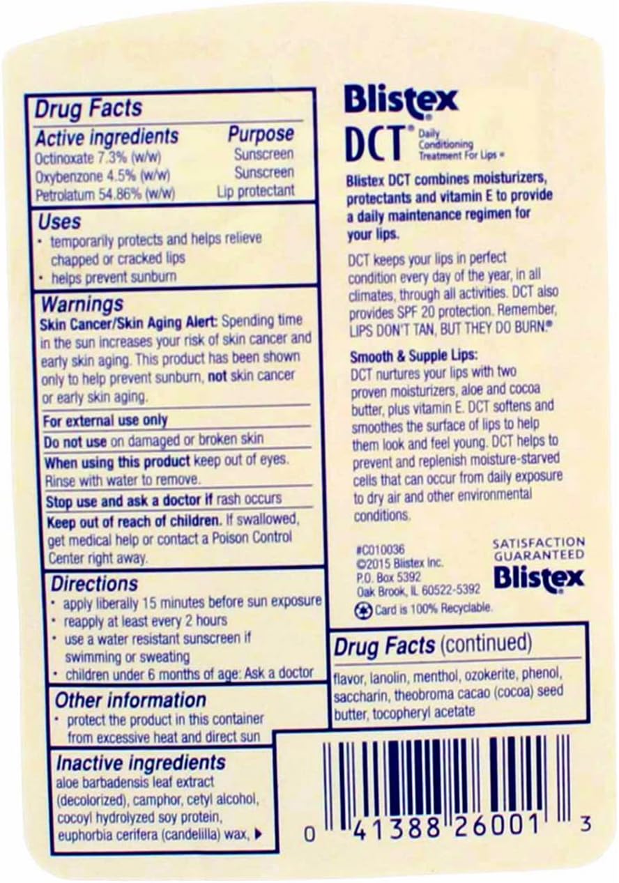 Blistex SPF 20 Dct Daily Conditioning Treatment Lip Balm - View 4 of 5