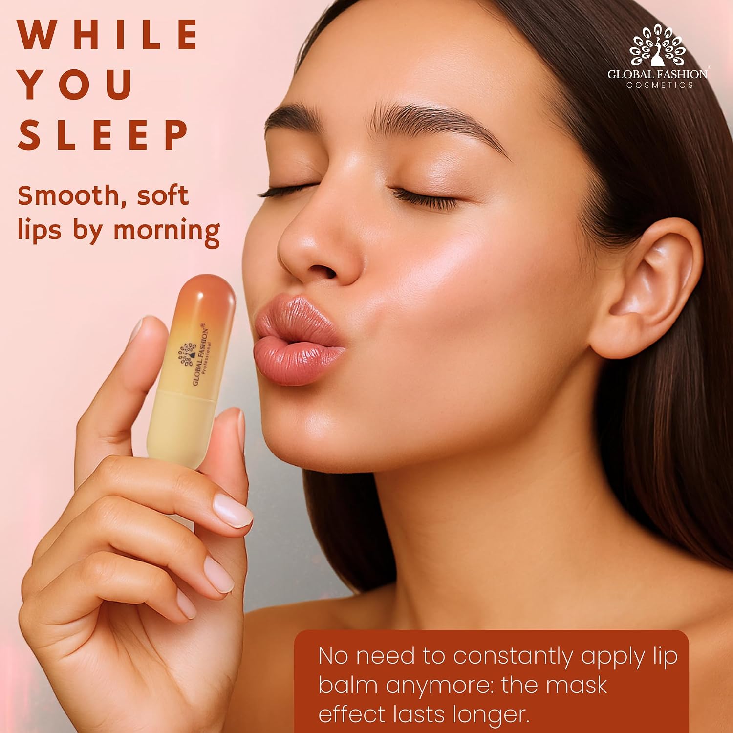 Global Fashion Korean Lip Balm - 4 Flavours, Deeply Moisturizing, Non-Sticky Formula, Natural Ingredients, Smooth & Nourished Lips, Colorless, Unisex Daily Lip Care (3.8g, Orange) - View 7 of 7
