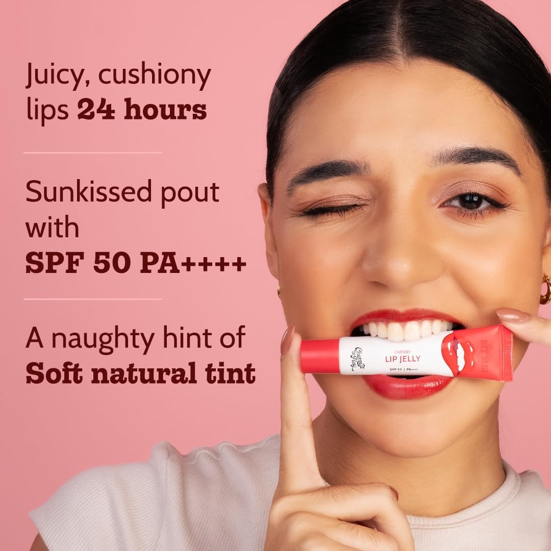 Chemist At Play Cherry Tinted Lip Balm for Dark, Dry, Chapped and Pigmented Lips| Gives 24 hours moisturization| SPF 50 PA+++| Has 2% Kojic Acid, Hyaluronic Acid, ceramides & Peptides| 10gms - View 4 of 5