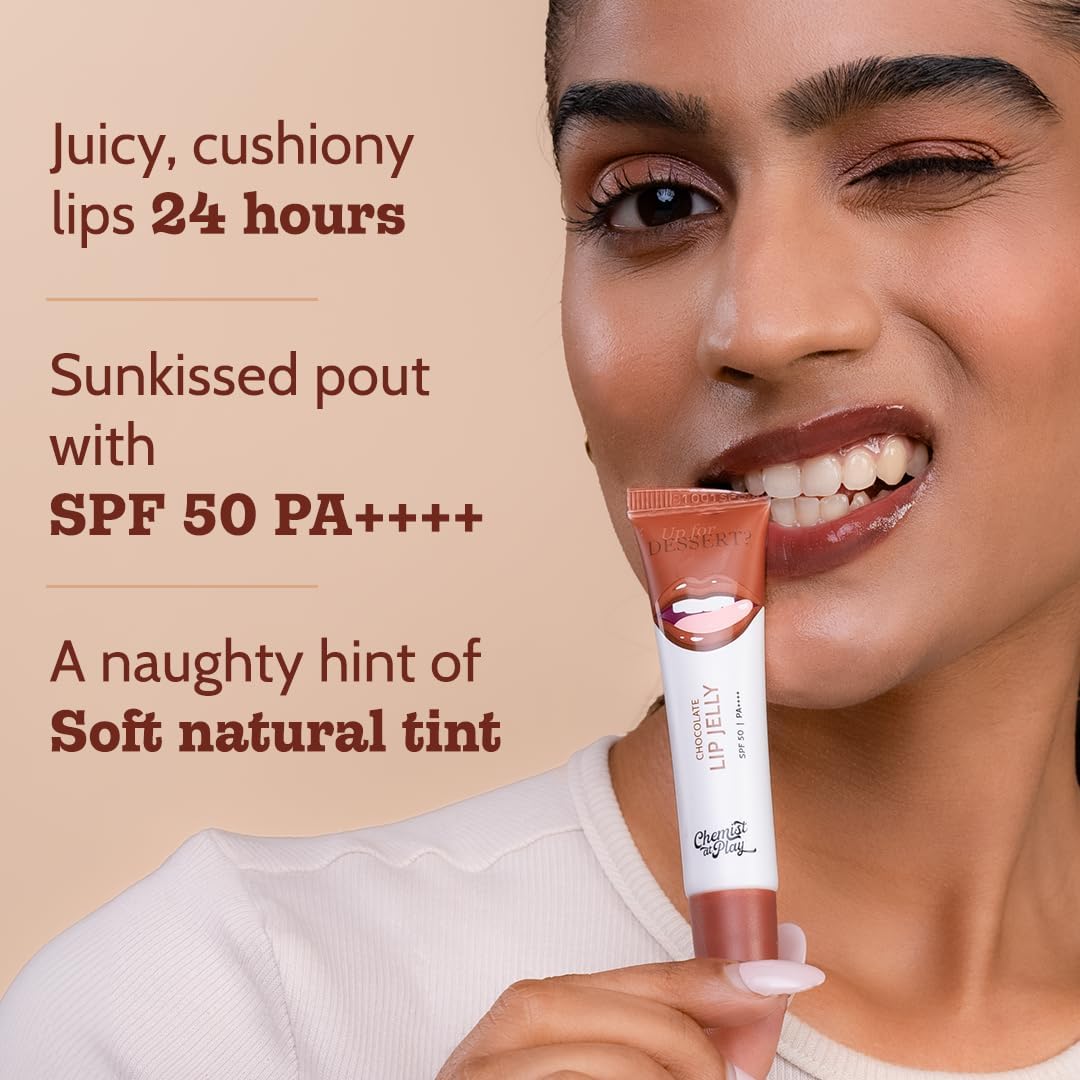 Chemist At Play Chocolate Tinted Lip Balm for Dark, Dry, Chapped and Pigmented Lips| Gives 24 hours moisturization| SPF 50 PA+++| Has Kojic Acid, Hyaluronic Acid, ceramides & Peptides| 10gms - View 5 of 7