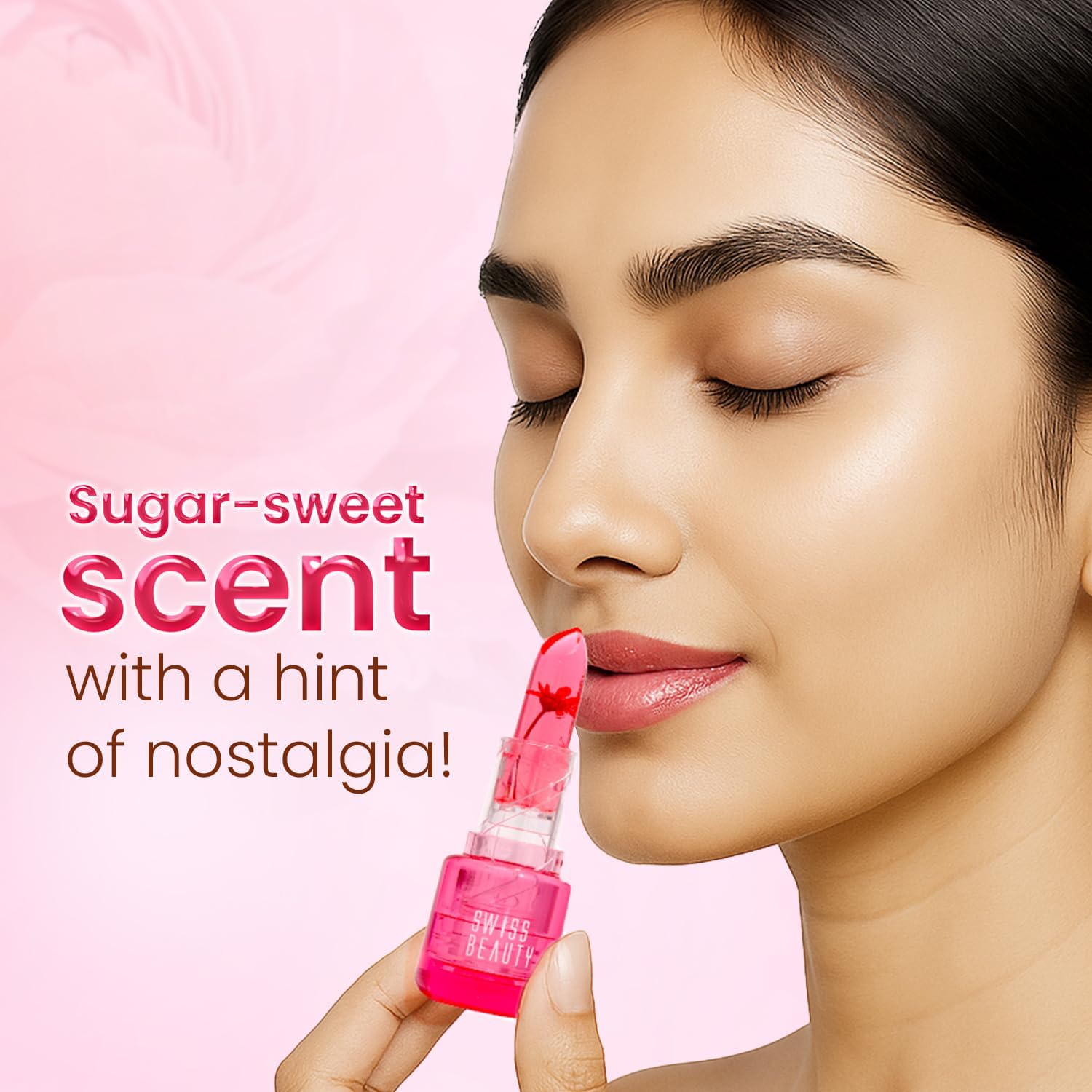 Swiss Beauty Jelly Bloom pH Lip Balm | Colour-Changing Tint | Hydrating | With Vitamin E | Vegan | Paraben-Free | Cruelty-Free | 3.6g, Shade- Rose Pop - View 2 of 5